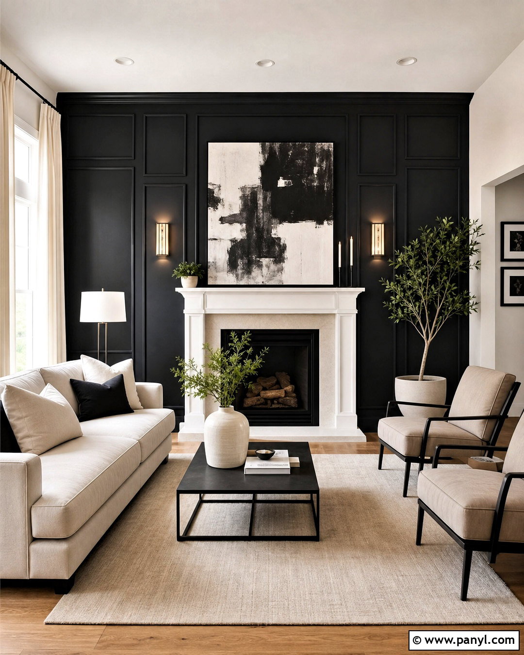 Black And White Fireplace Wall - 20 black and white wall design ideas