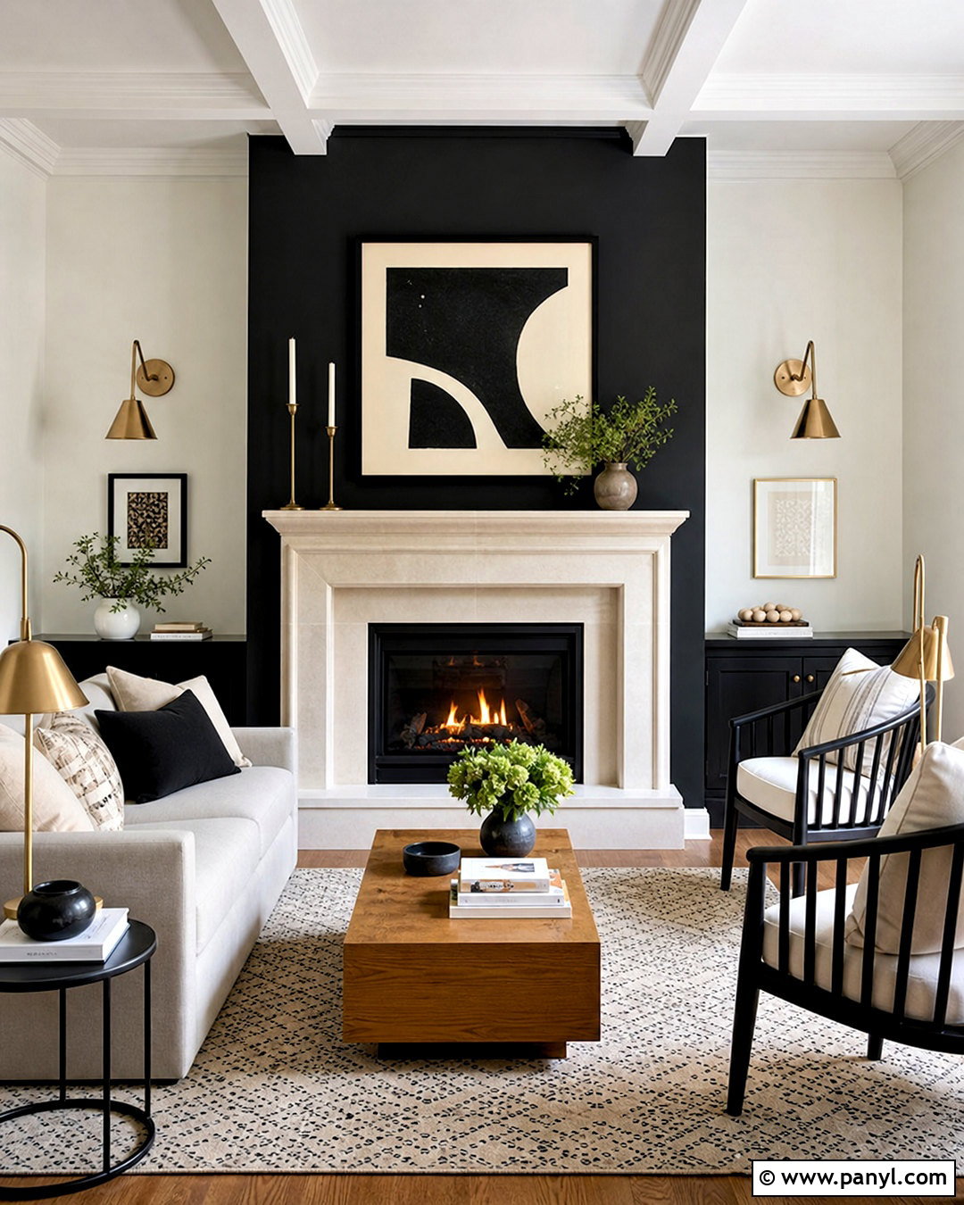 Black And White Fireplace Wall - 20 dark fireplace wall ideas