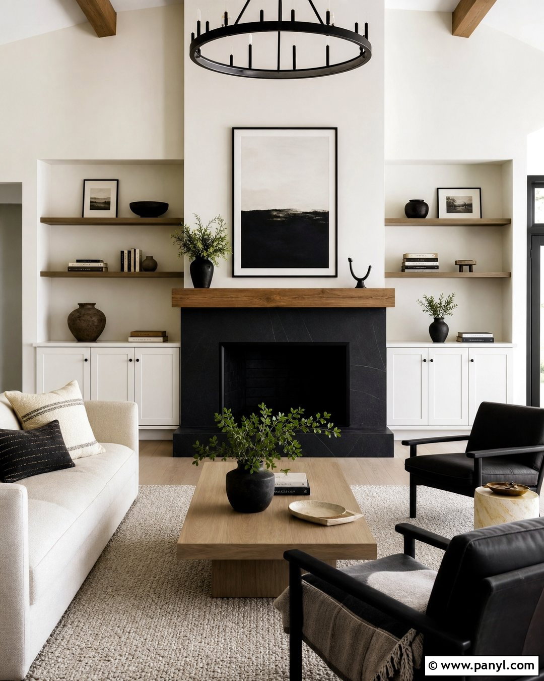 Black And White Fireplace Wall - 35 black and white walls