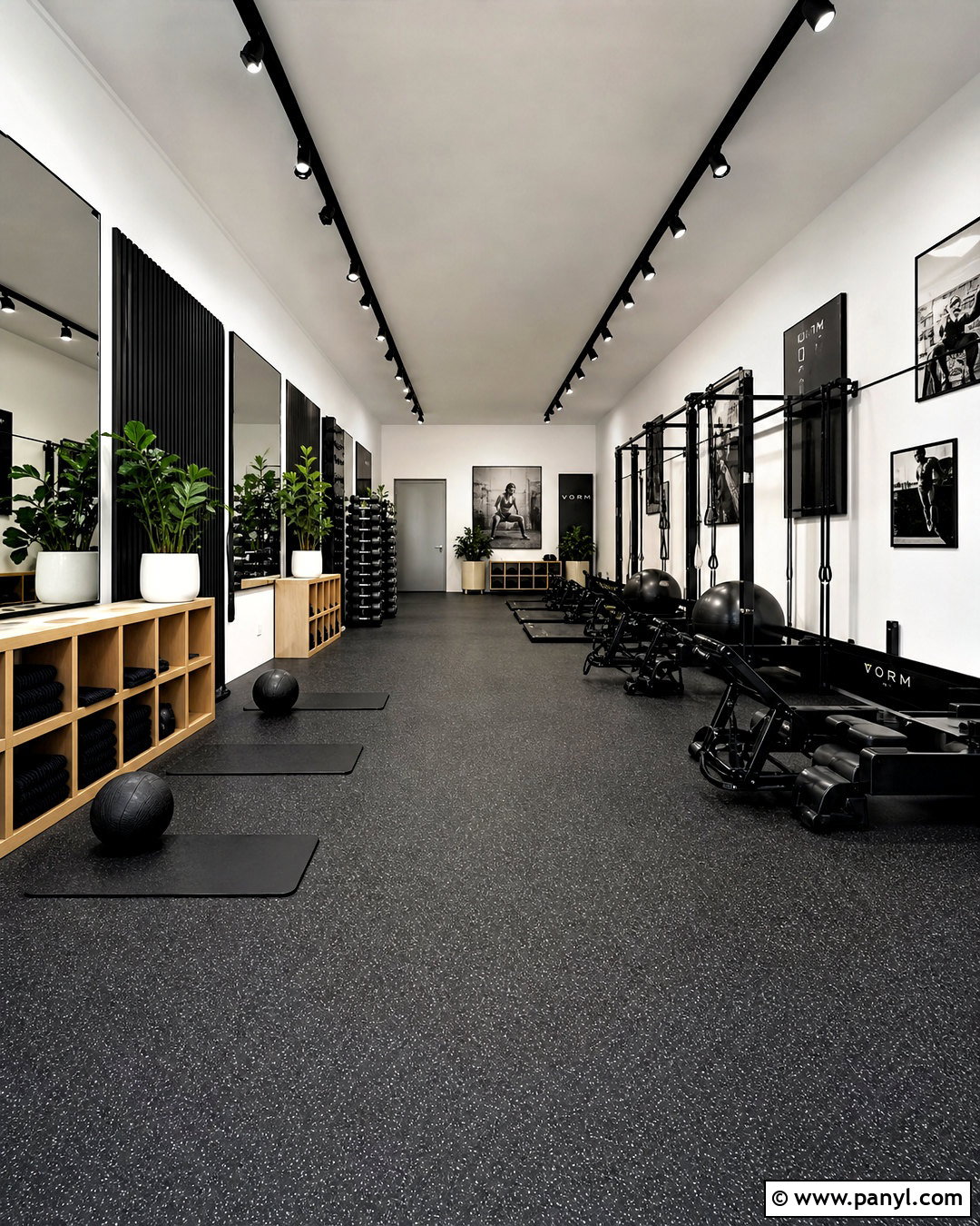 Black And White Fitness Studio Interior - 20 fitness studio design ideas