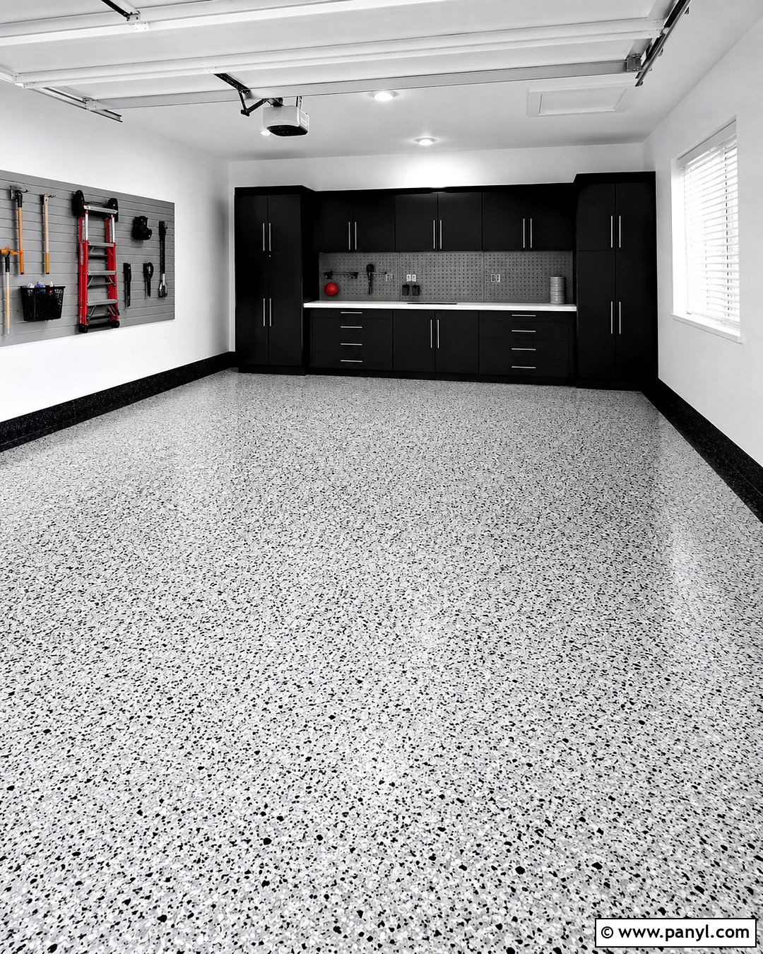 Black And White Flake Garage Floor - 20 painted garage floors