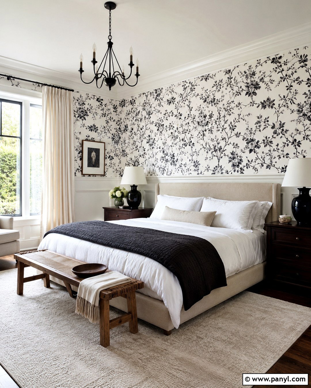 Black And White Floral Wall Pattern - 20 Black And White Wall Pattern Ideas