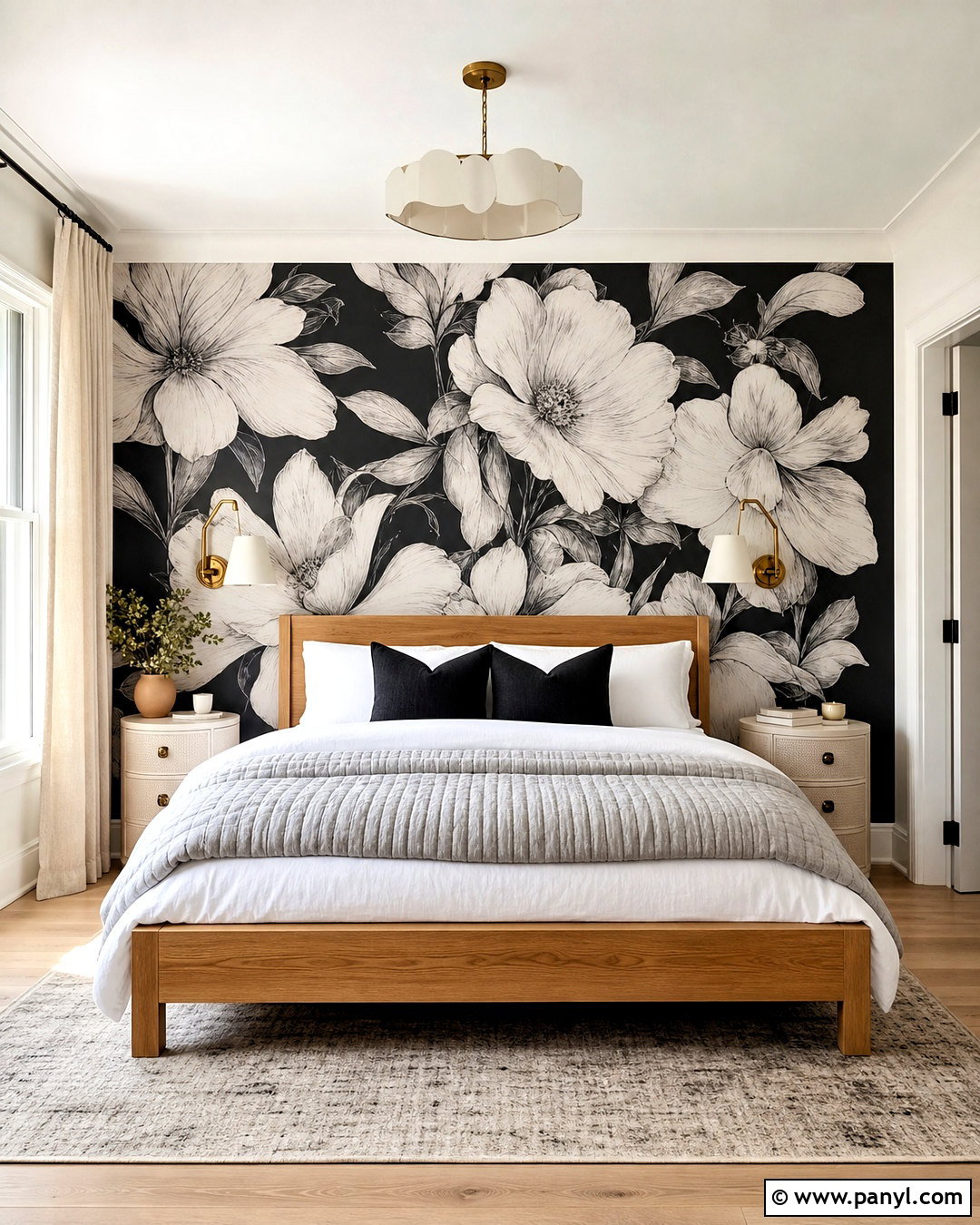 Black And White Floral Wallpaper Bedroom - 20 wallpaper ideas black and white ideas