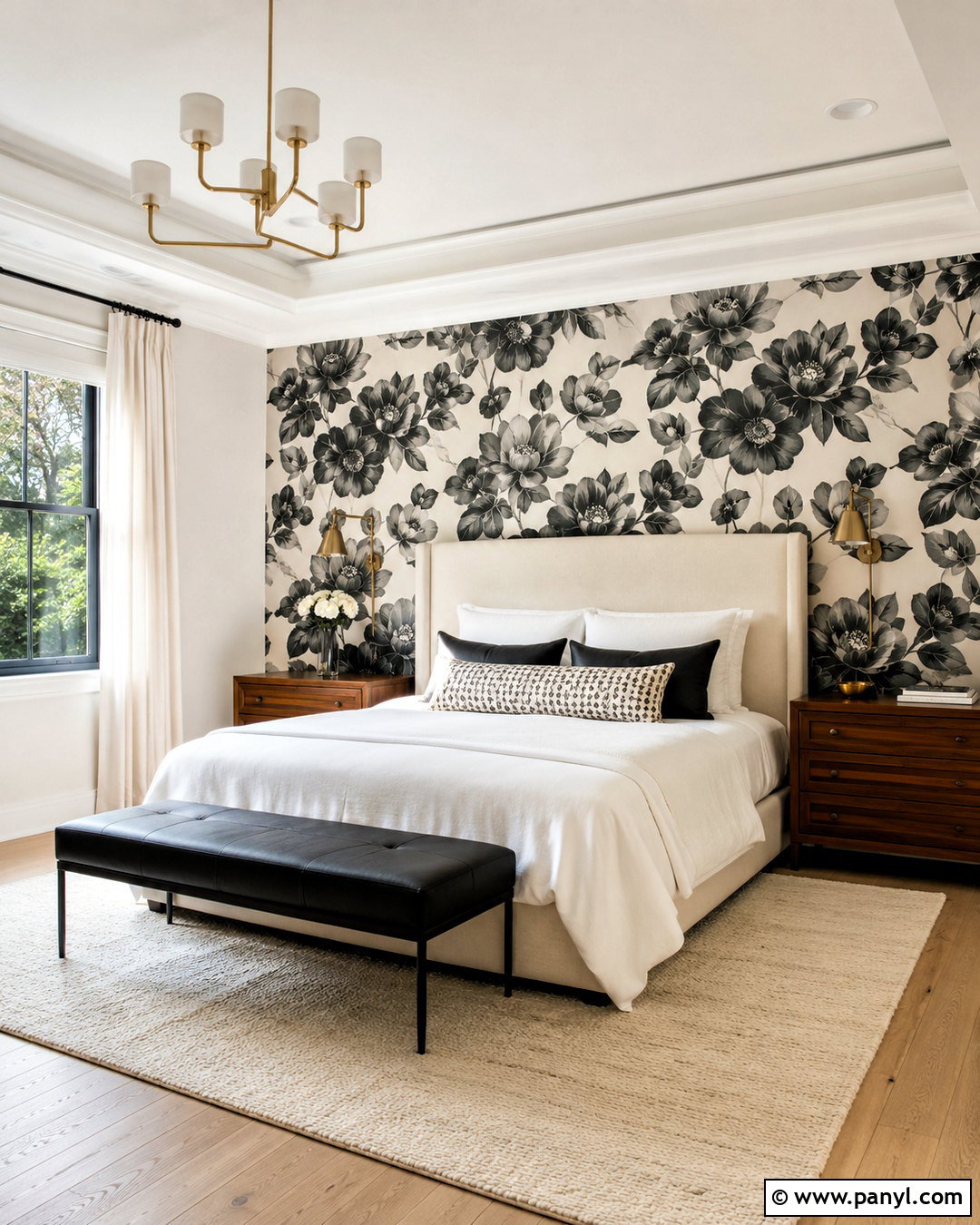 Black And White Floral Wallpaper Bedroom - 20 black and white wallpaper bedroom ideas