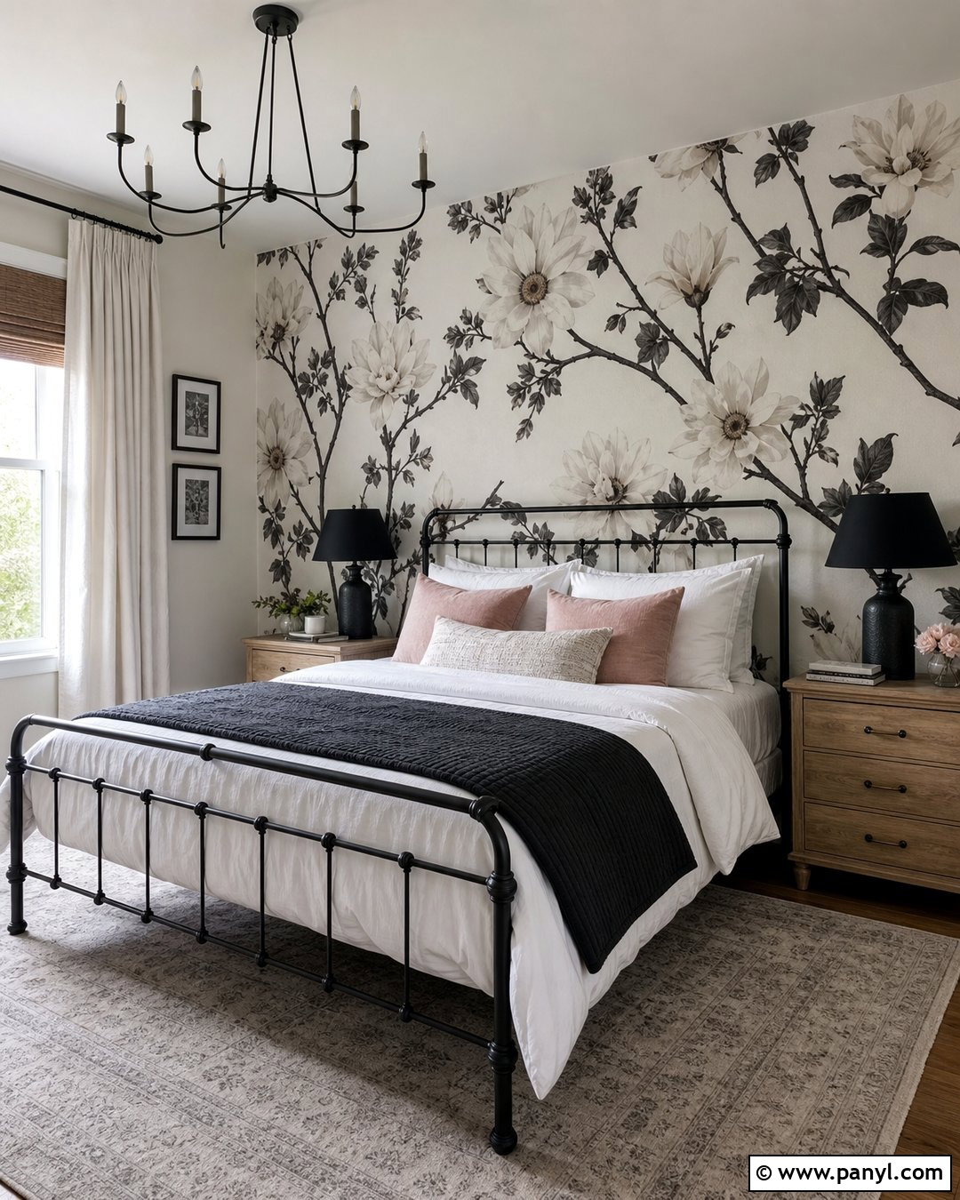 Black And White Floral Wallpaper Wall - 35 black and white walls