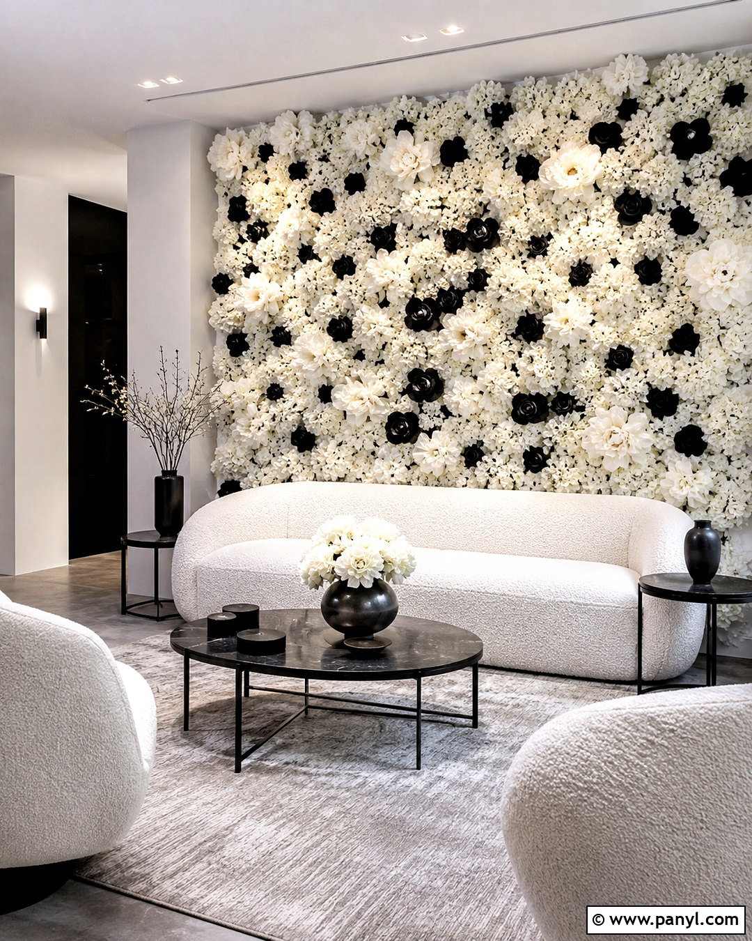 Black And White Flower Wall - 20 black flower wall ideas