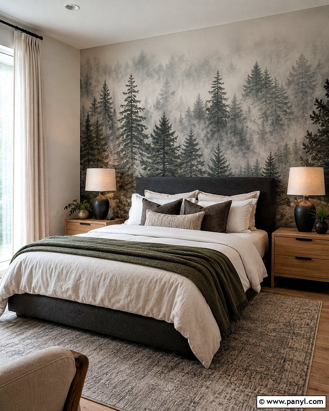 Black And White Forest Wallpaper Bedroom - 20 black and white wallpaper bedroom ideas