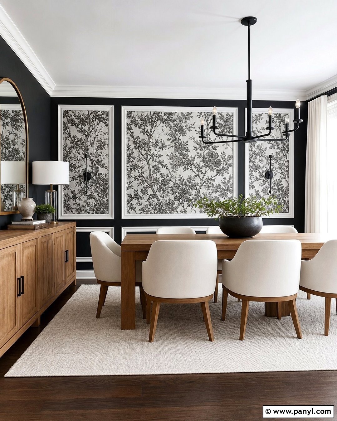 Black And White Framed Wallpaper Accent Wall - 35 Black And White Accent Wall Ideas