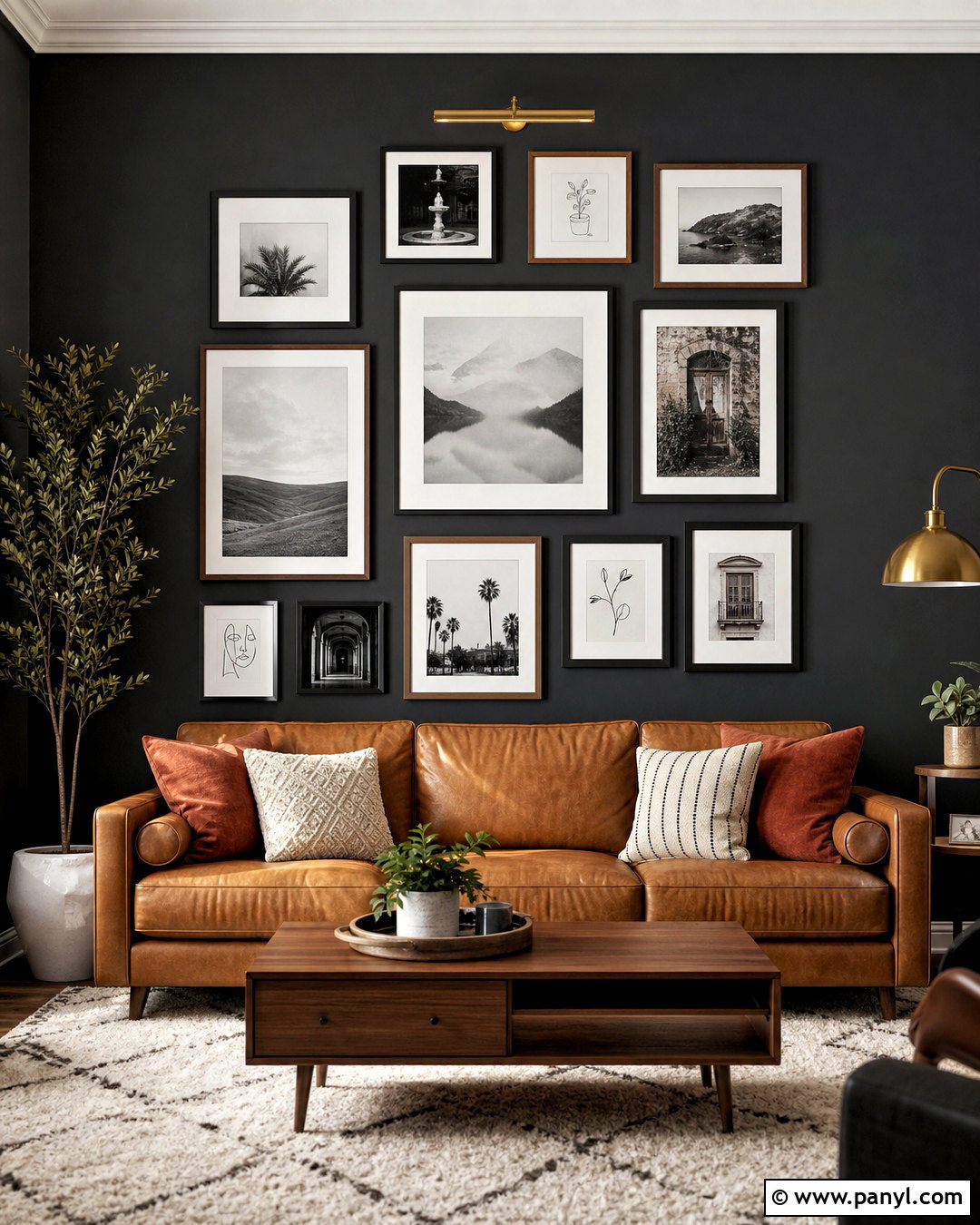 Black And White Gallery Accent Wall - 20 accent wall ideas