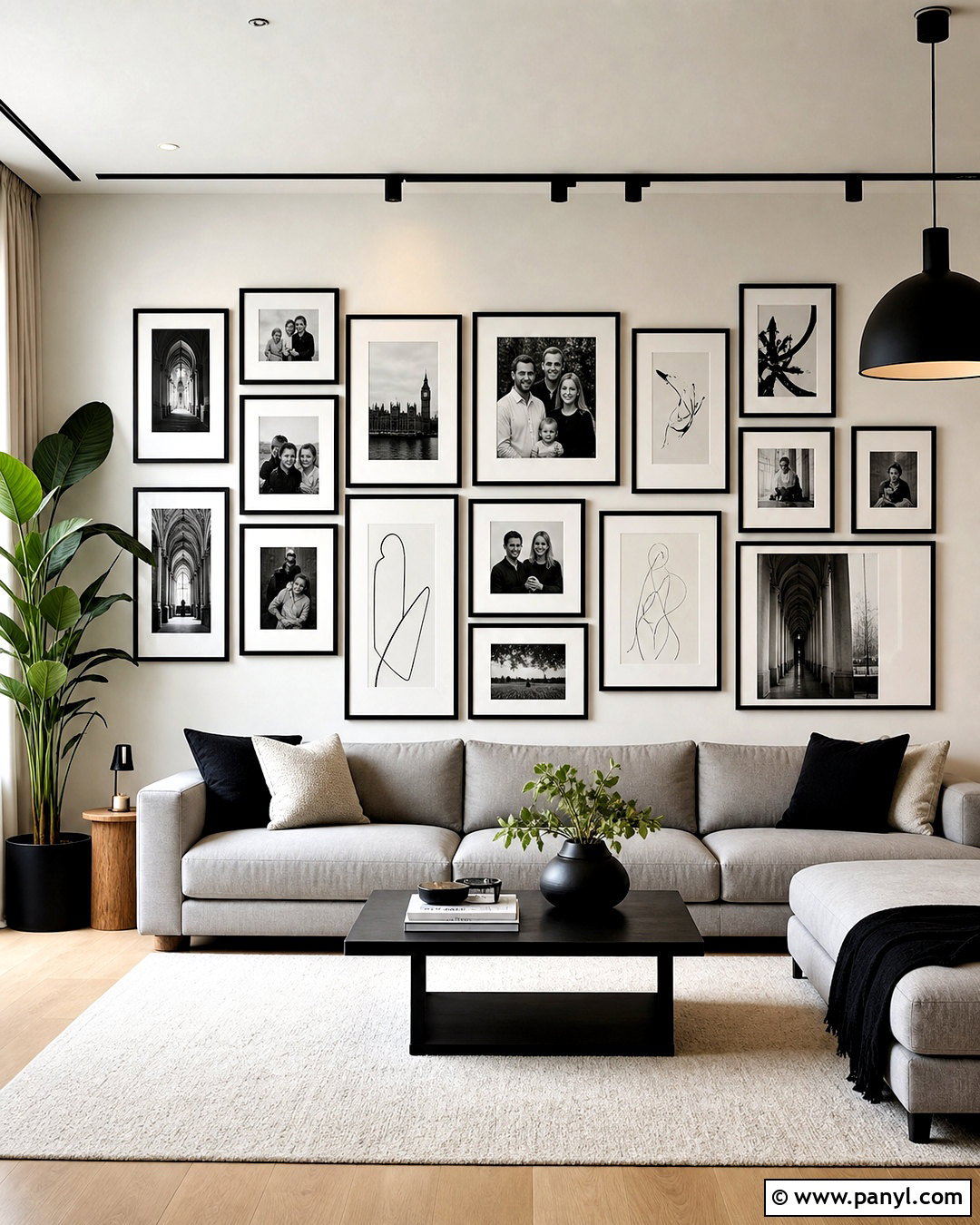 Black And White Gallery Wall - 20 gallery wall ideas