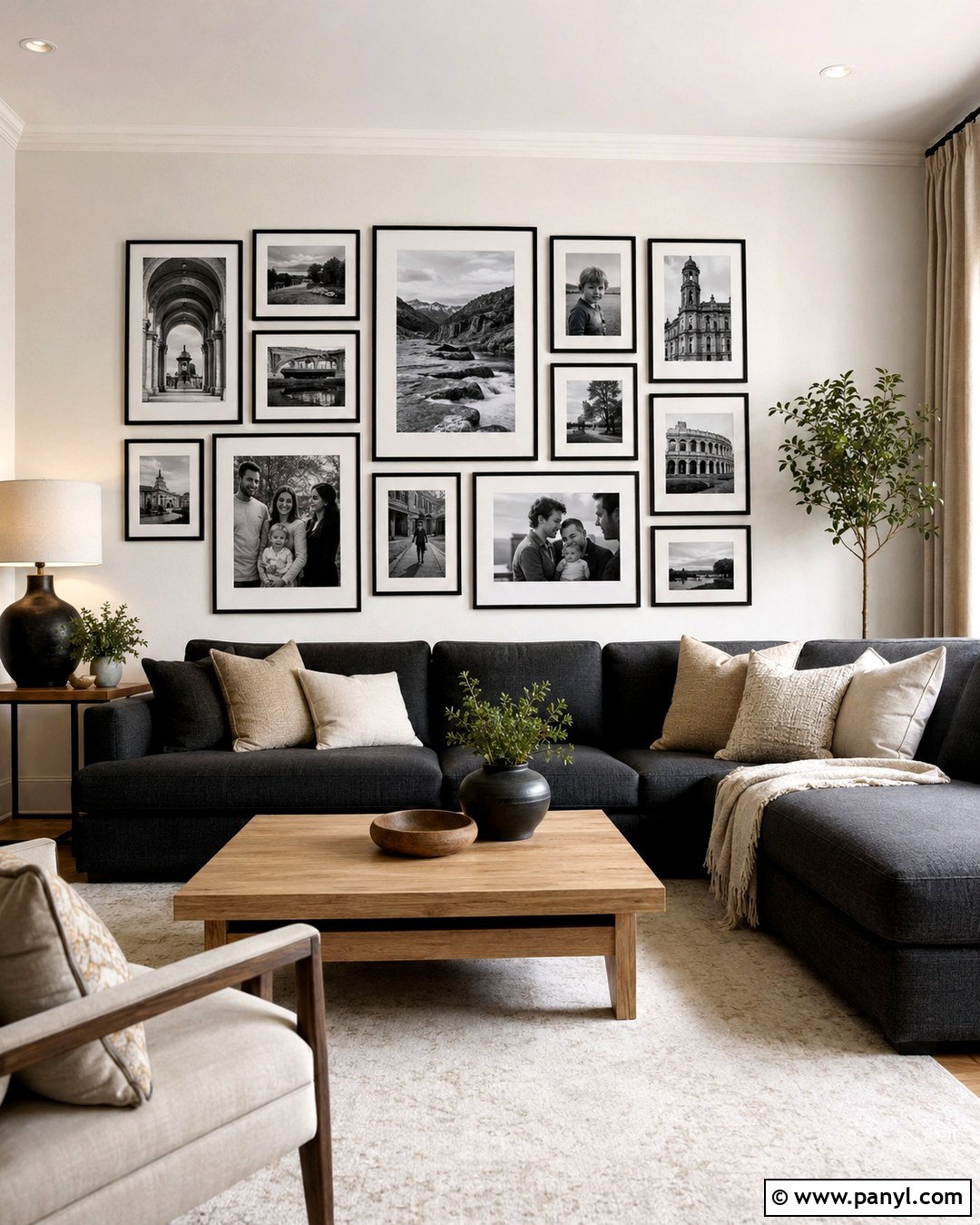 Black And White Gallery Wall Photos - 20 Gallery Wall Color Photos