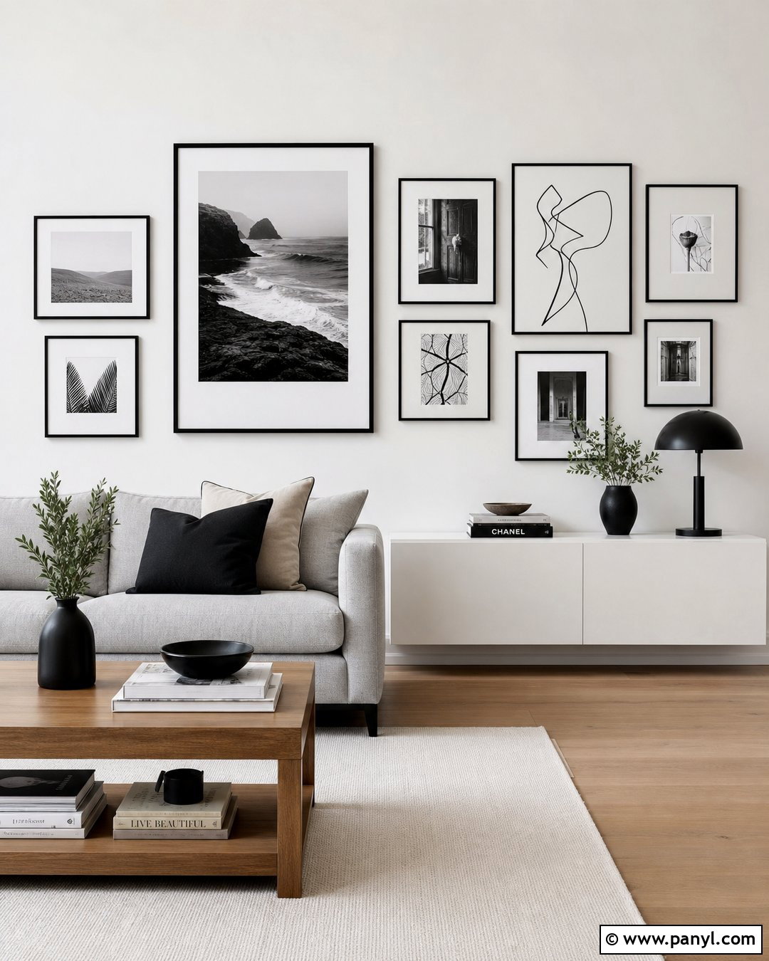 Black And White Gallery Wall - 35 black and white walls
