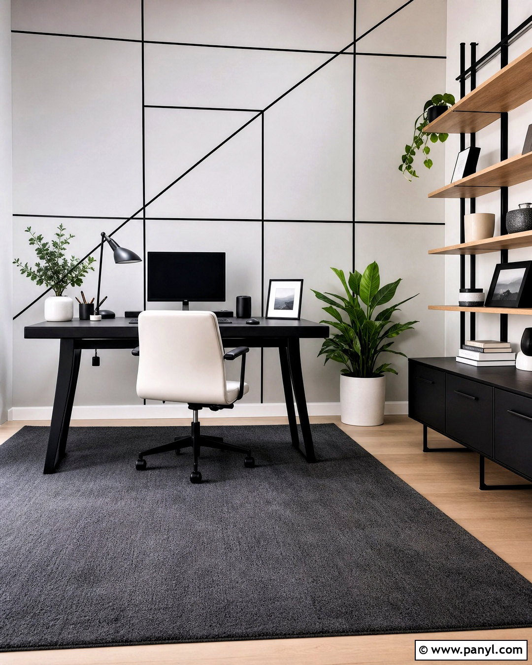 Black And White Geometric Wall - 20 geometric wall design ideas