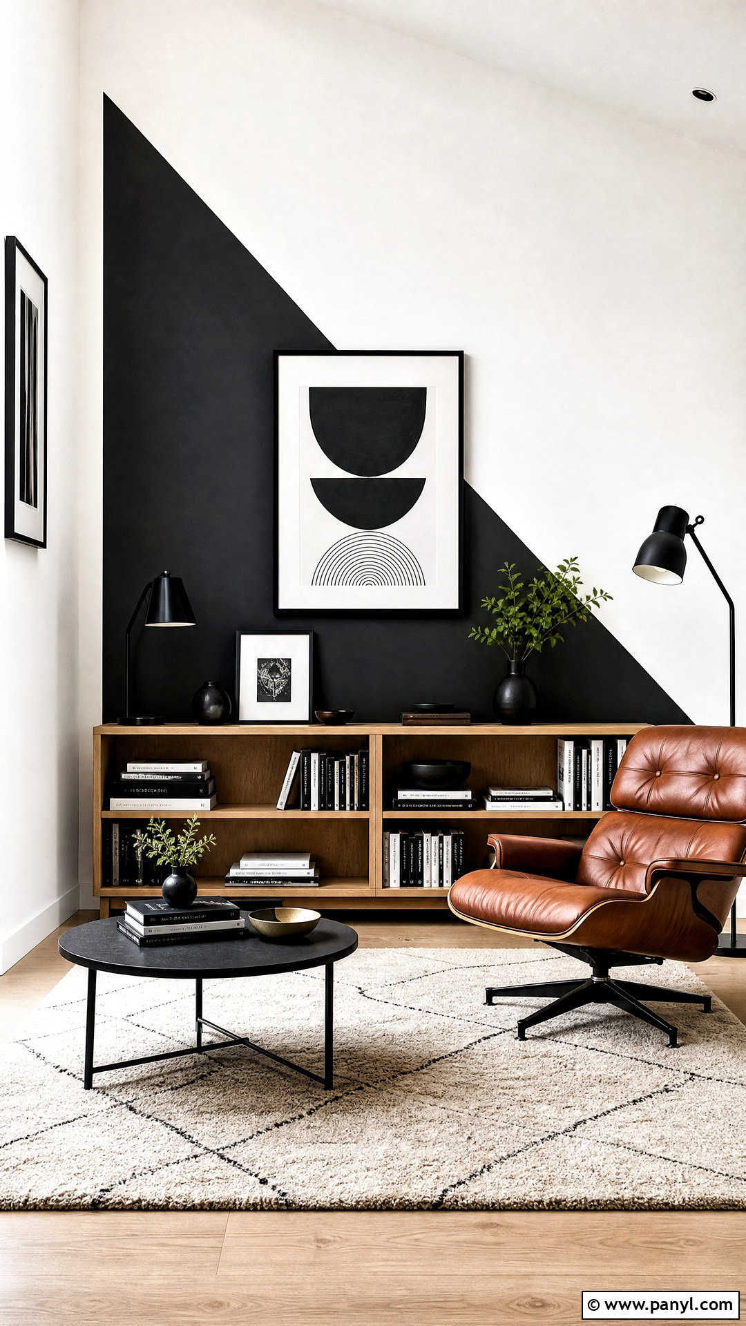 Black And White Geometric Wall Paint - 20 2 color wall paint ideas