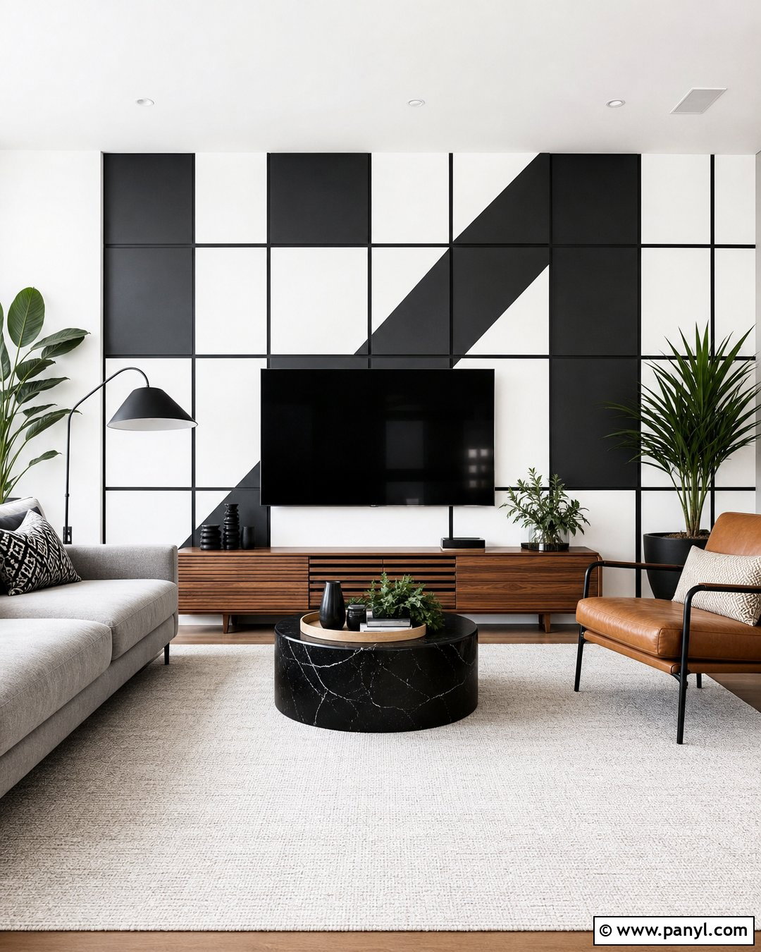 Black And White Geometric Wall Pattern - 35 geometric wall paint patterns
