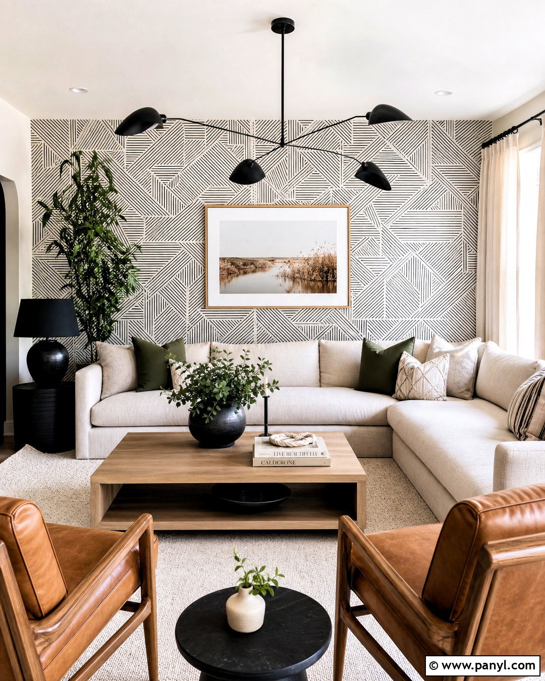 Black And White Geometric Wallpaper Living Room - 20 wallpaper ideas black and white ideas