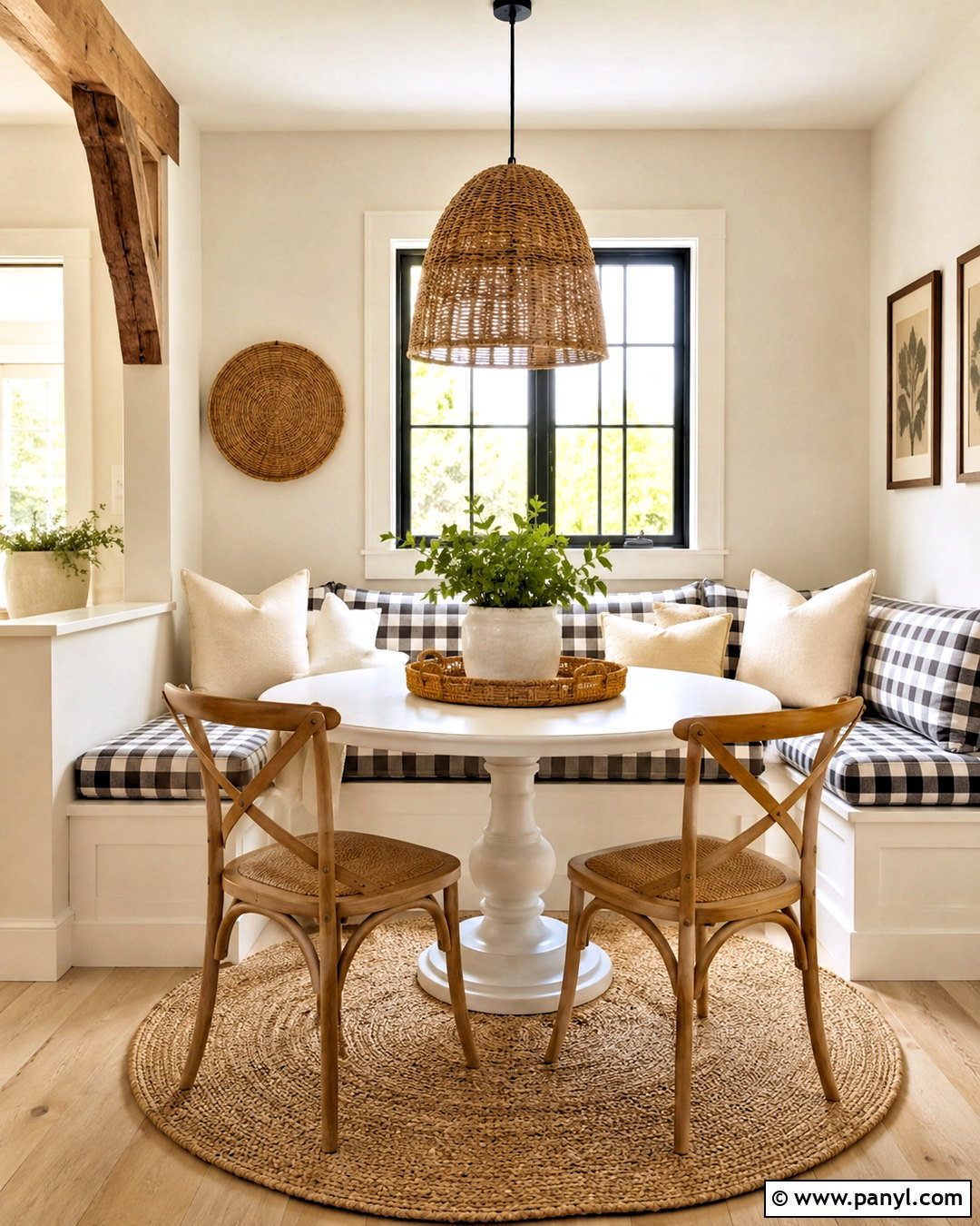 Black And White Gingham Breakfast Nook - 20 black and white pattern design ideas
