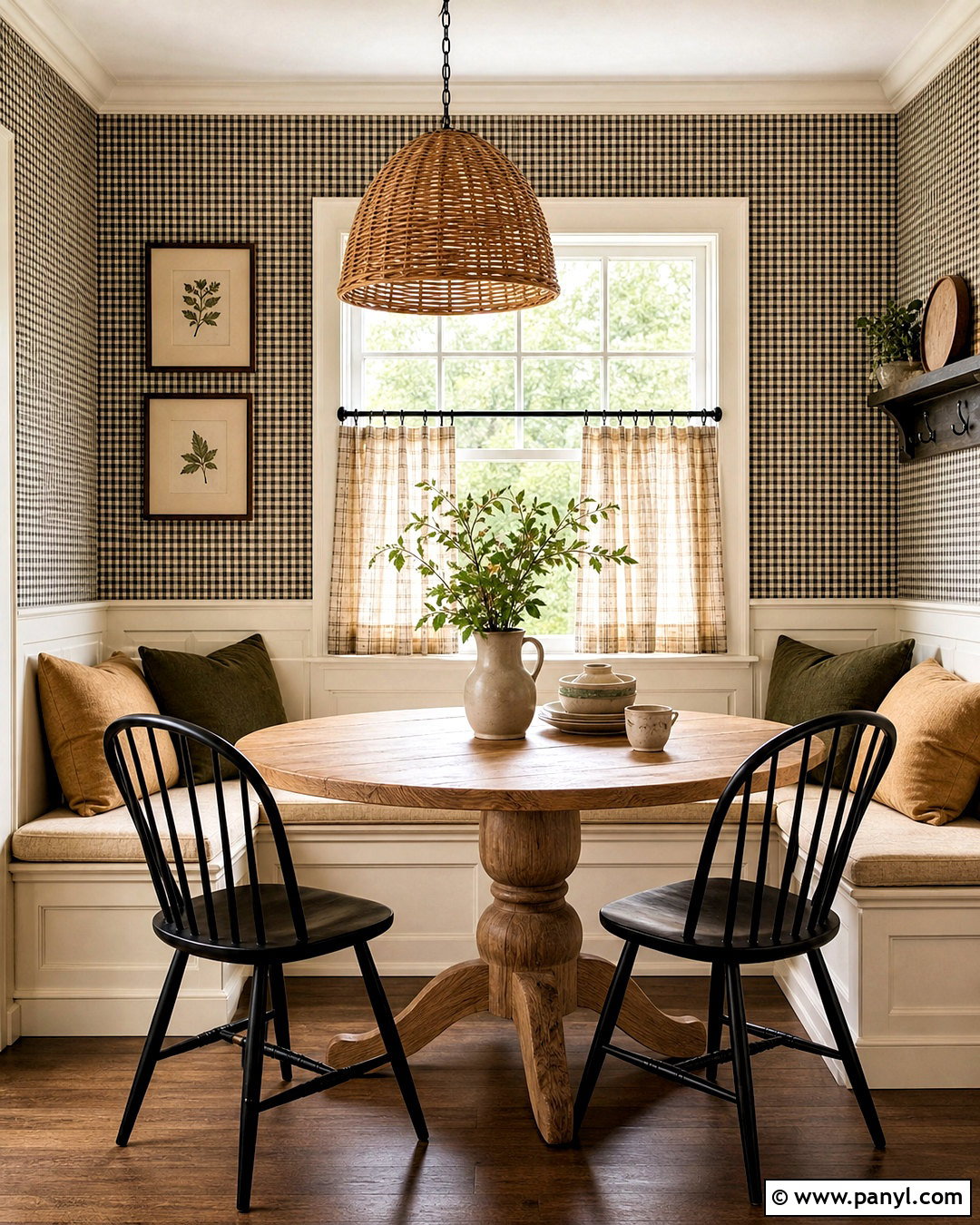 Black And White Gingham Wallpaper Breakfast Nook - 20 wallpaper ideas black and white ideas
