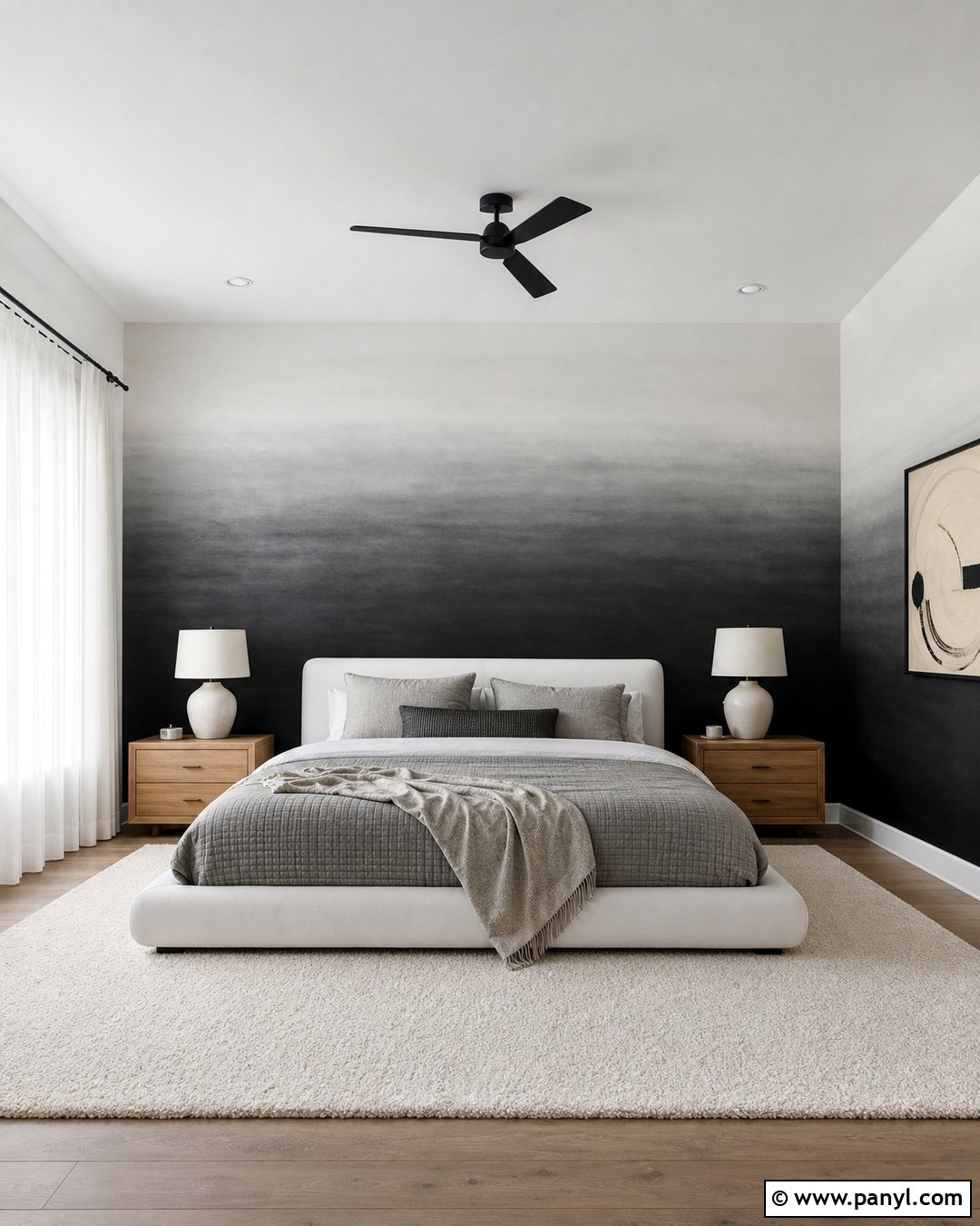 Black And White Gradient Accent Wall - 35 Black And White Accent Wall Ideas