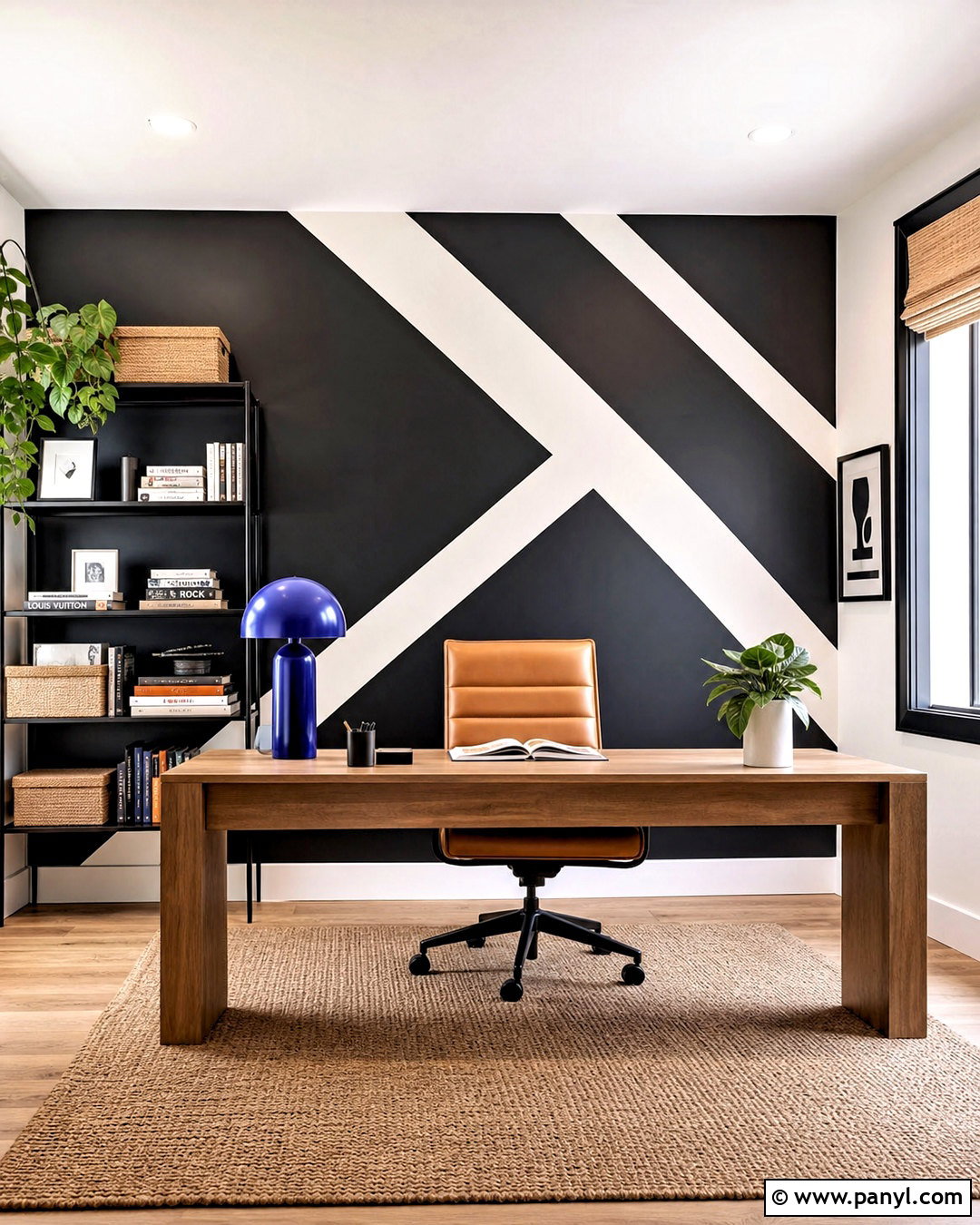 Black And White Graphic Wall - 20 interior wall painting ideas