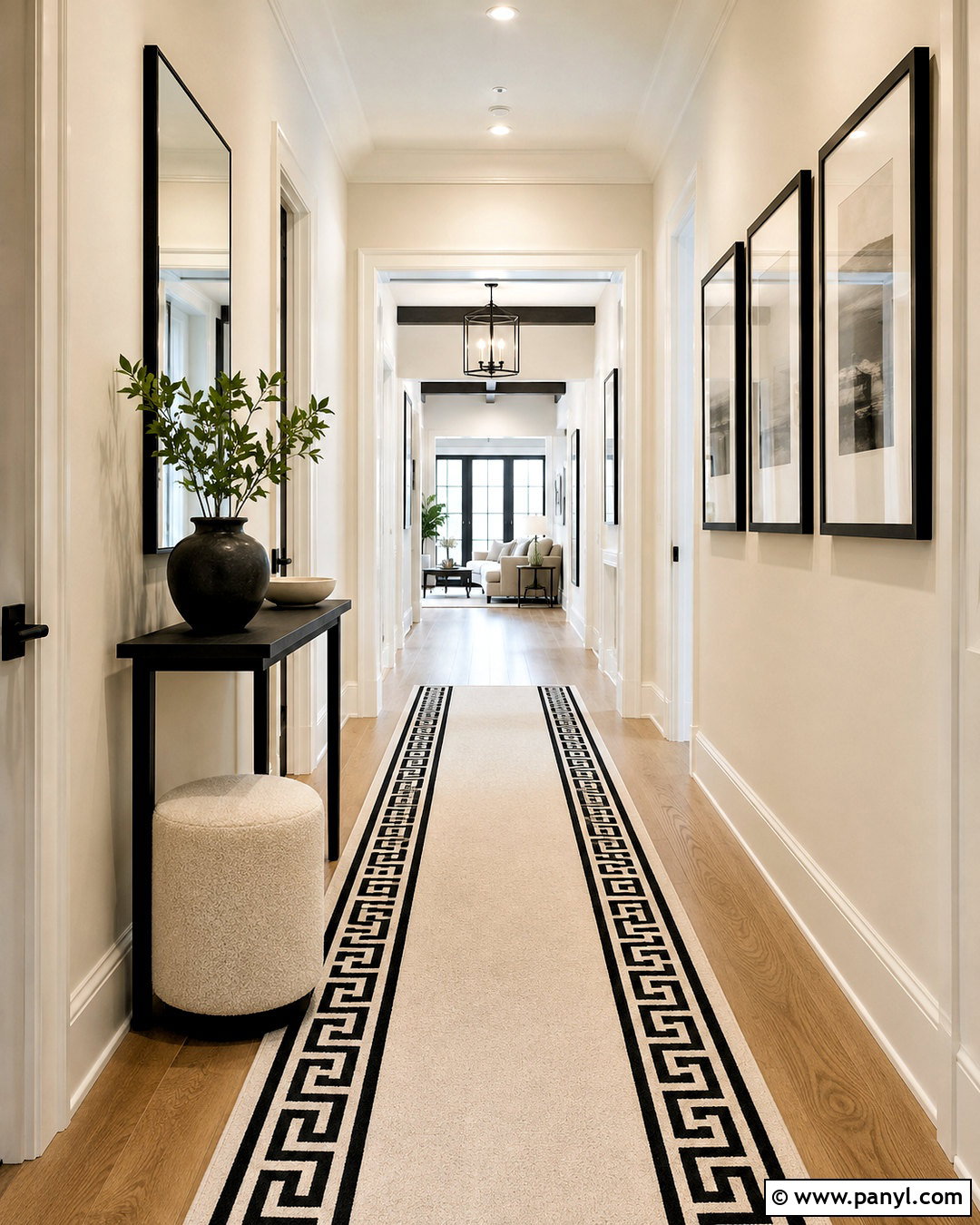 Black And White Greek Key Hallway - 20 black and white geometric pattern ideas