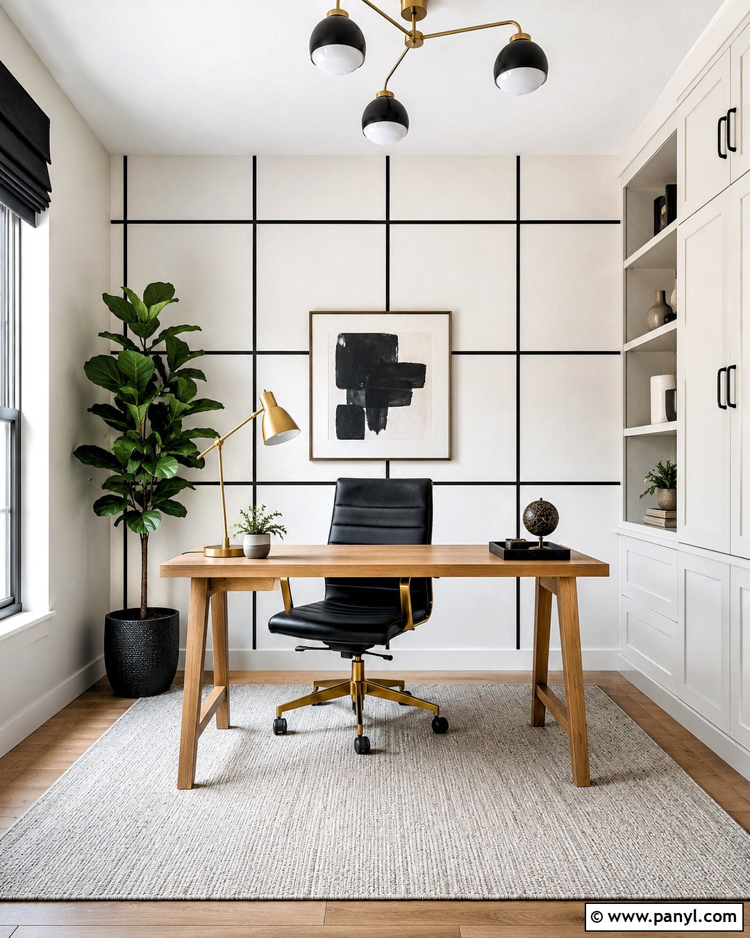 Black And White Grid Geometric Wall Paint - 35 Simple Geometric Wall Paint Ideas