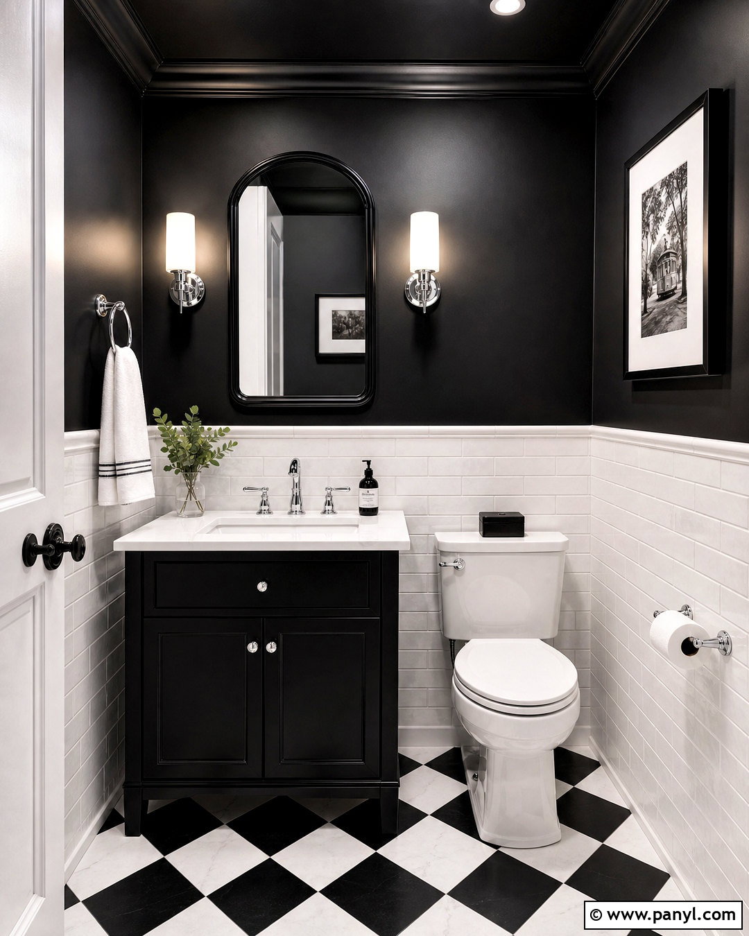 Black And White Half Bathroom - 20 dark half bathroom ideas