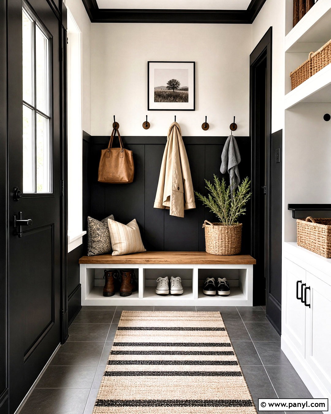 Black And White Half Painted Wall - 20 black and white wall painting ideas