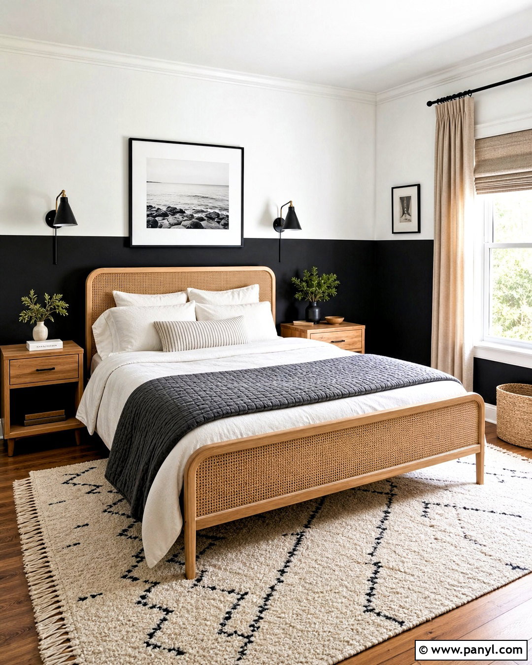 Black And White Half Painted Wall Bedroom - 20 half painted wall bedroom ideas