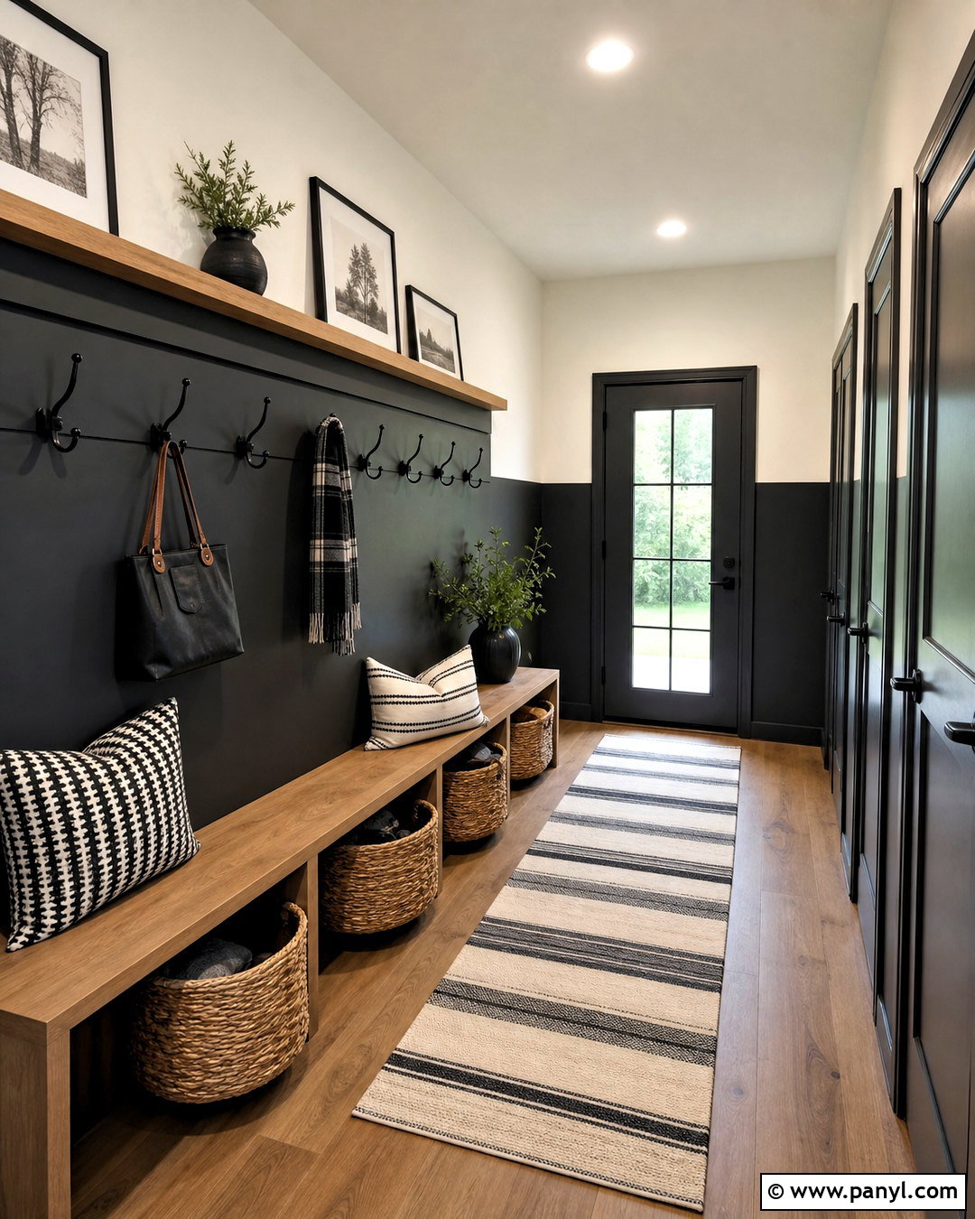 Black And White Half Painted Wall - 20 black and white wall design ideas