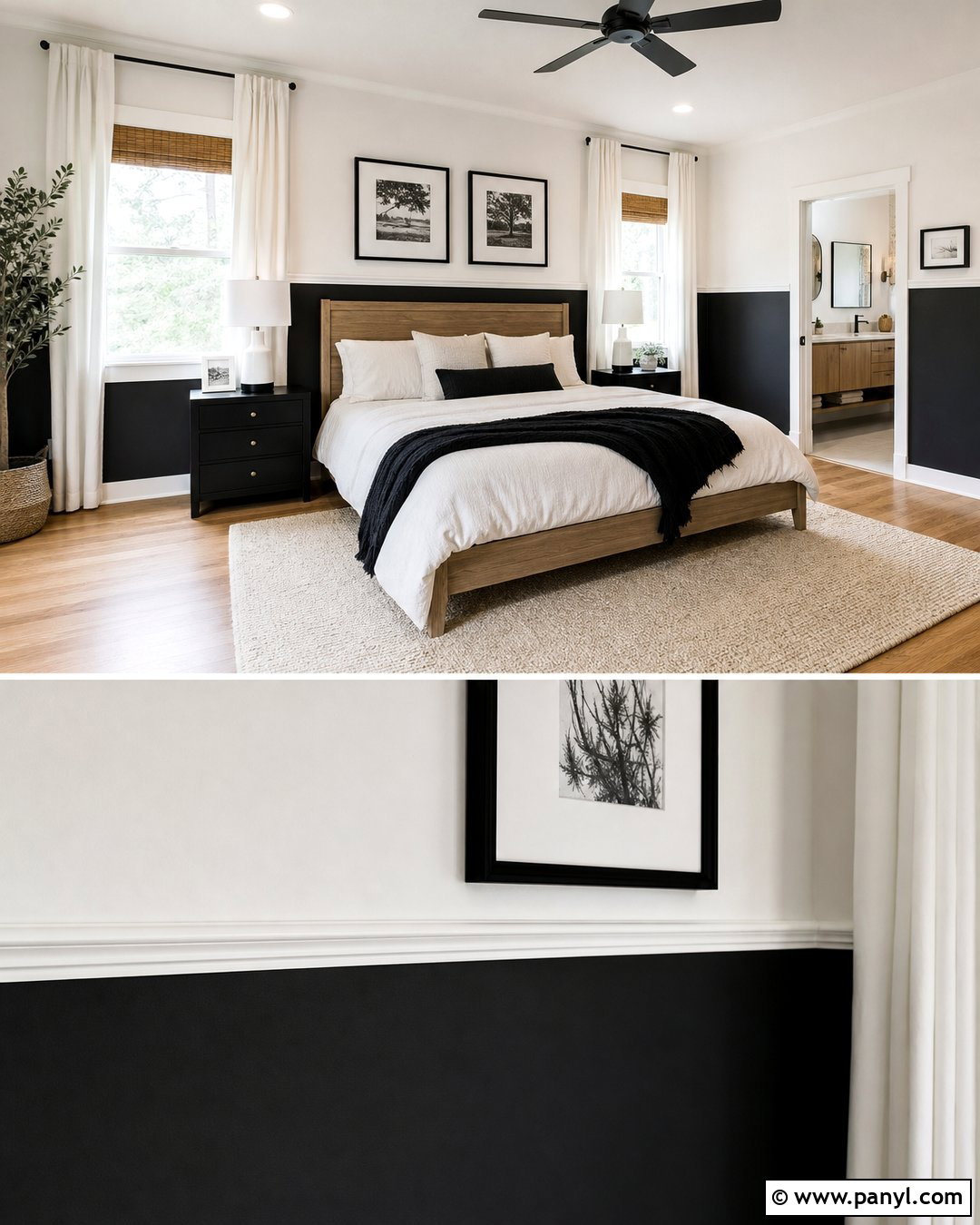 Black And White Half Wall - 35 Black And White Accent Wall Ideas