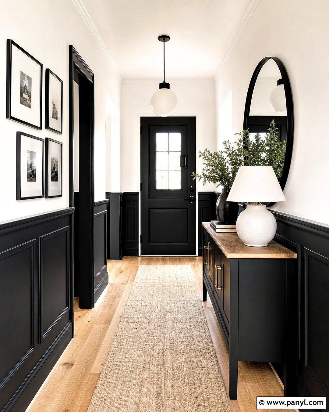 Black And White Hallway - 20 two tone hallway ideas