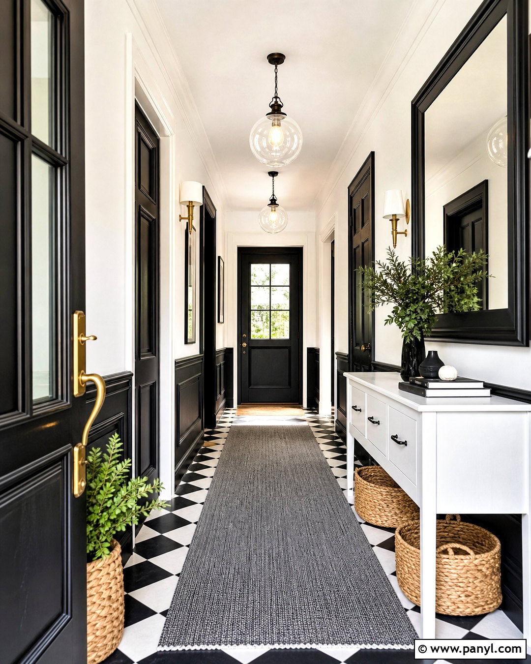 Black And White Hallway - 20 hallway colour schemes