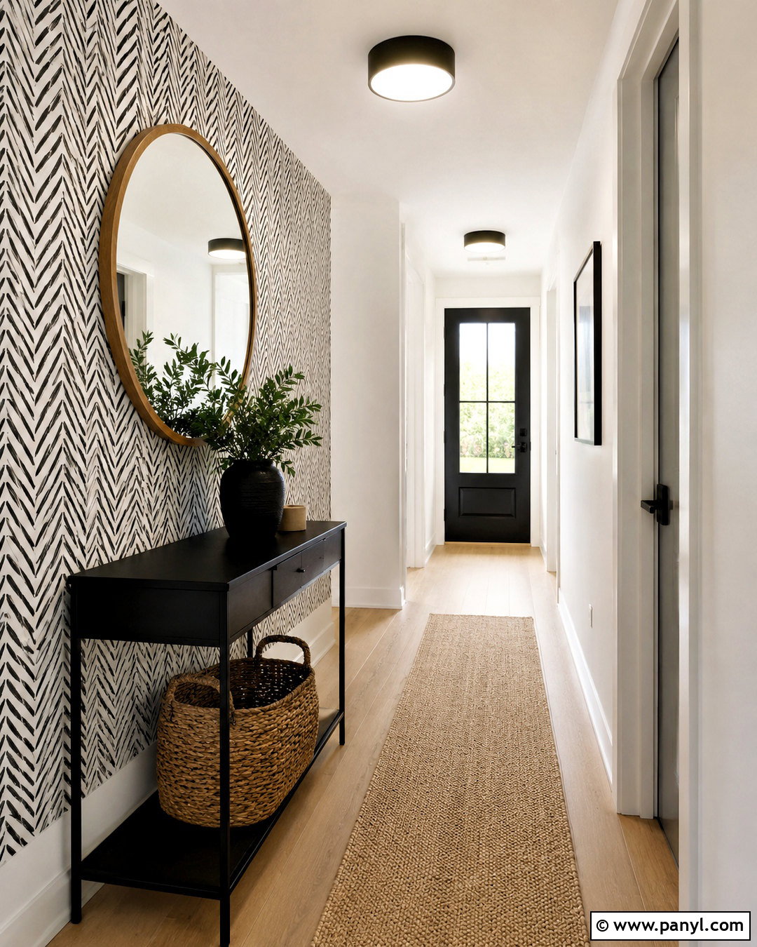 Black And White Herringbone Wallpaper Accent Wall - 20 black and white wallpaper accent wall ideas