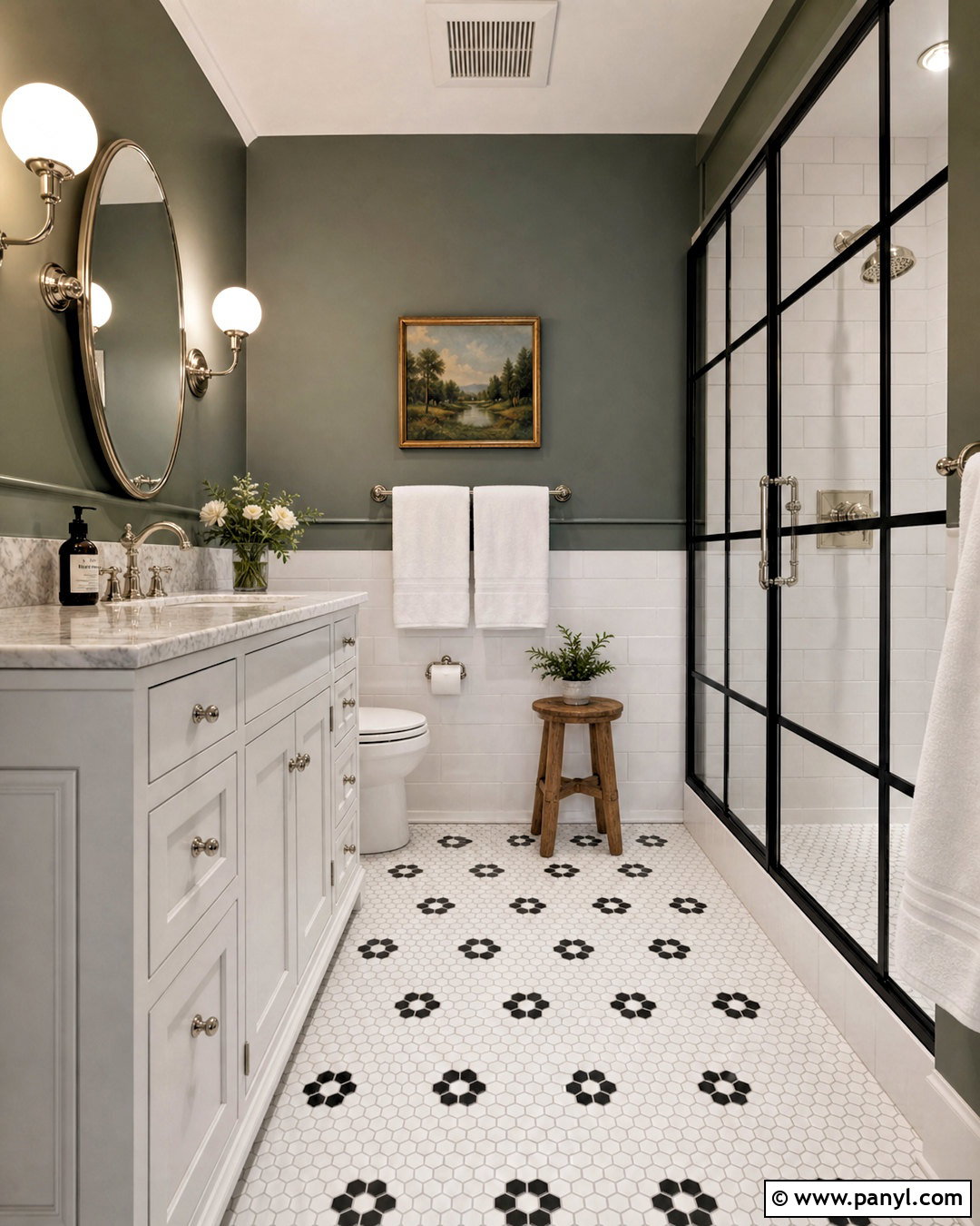 Black And White Hexagon Bathroom Tile - 20 home floor tiles design ideas