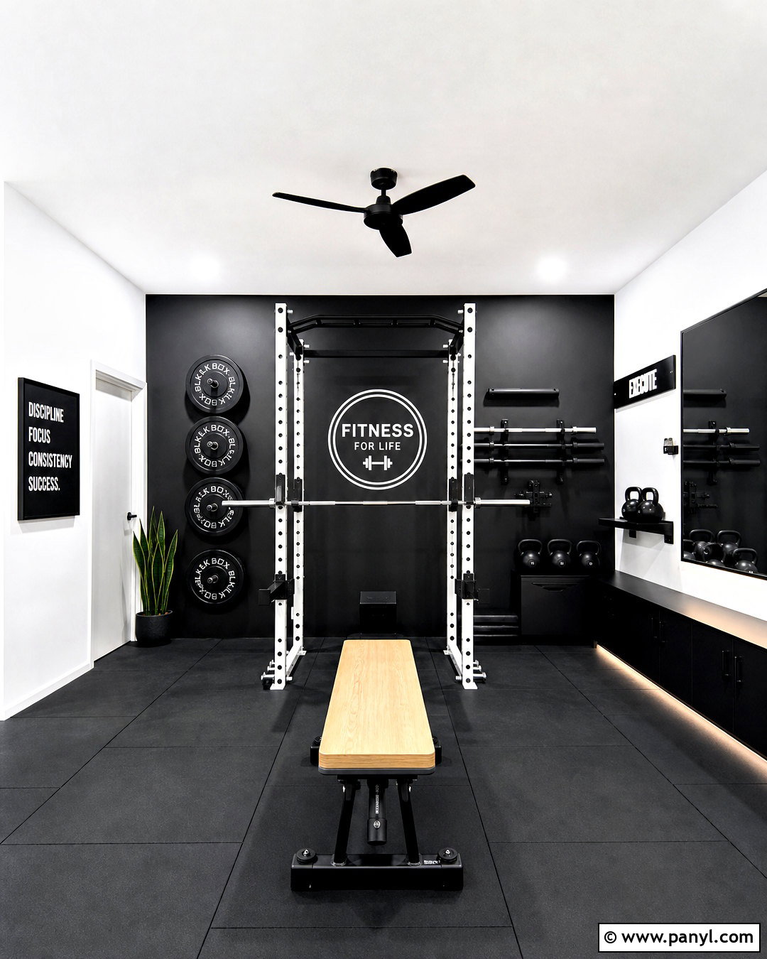 Black And White Home Gym - 20 gym colors ideas