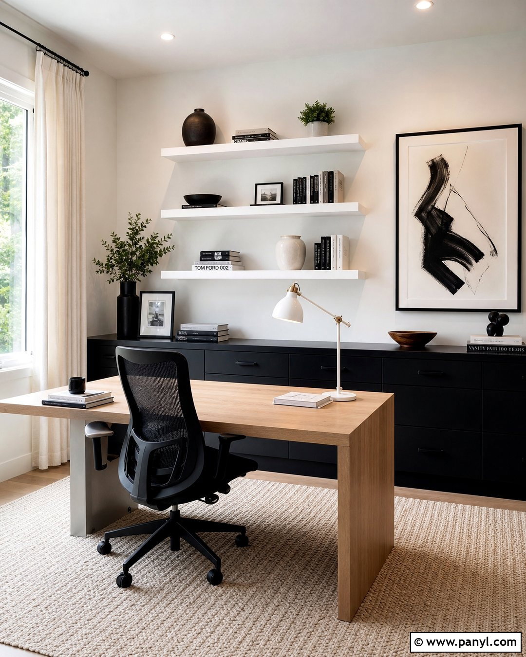Black And White Home Office Wall - 35 black and white walls