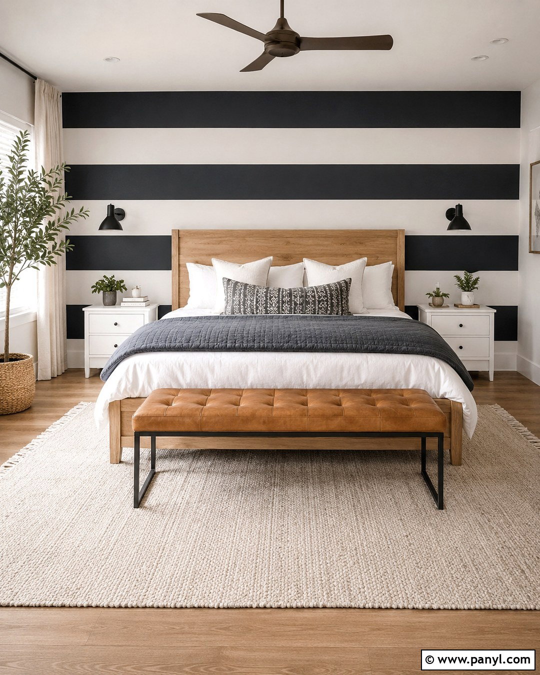 Black And White Horizontal Stripe Wall Pattern - 20 Black And White Wall Pattern Ideas