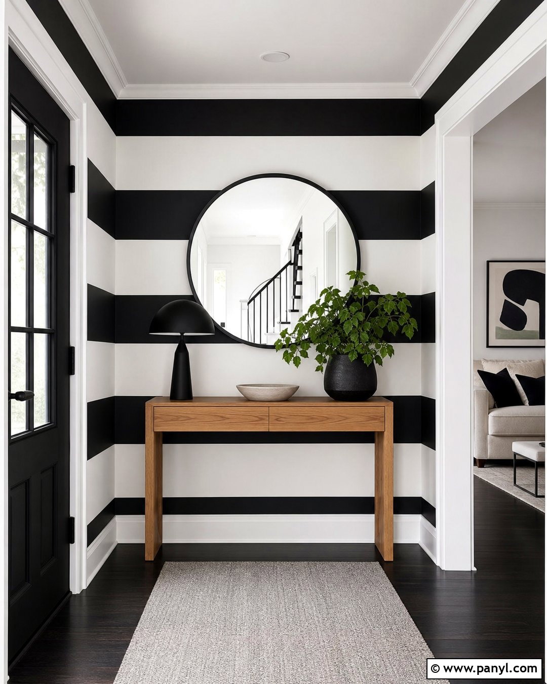 Black And White Horizontal Wall Stripes - 30 Horizontal Stripes On Wall Ideas