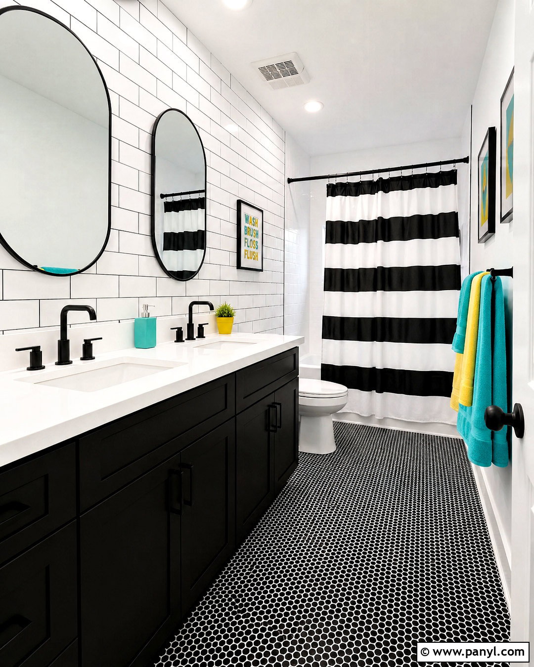 Black And White Kids Bathroom - 20 kids bathroom ideas