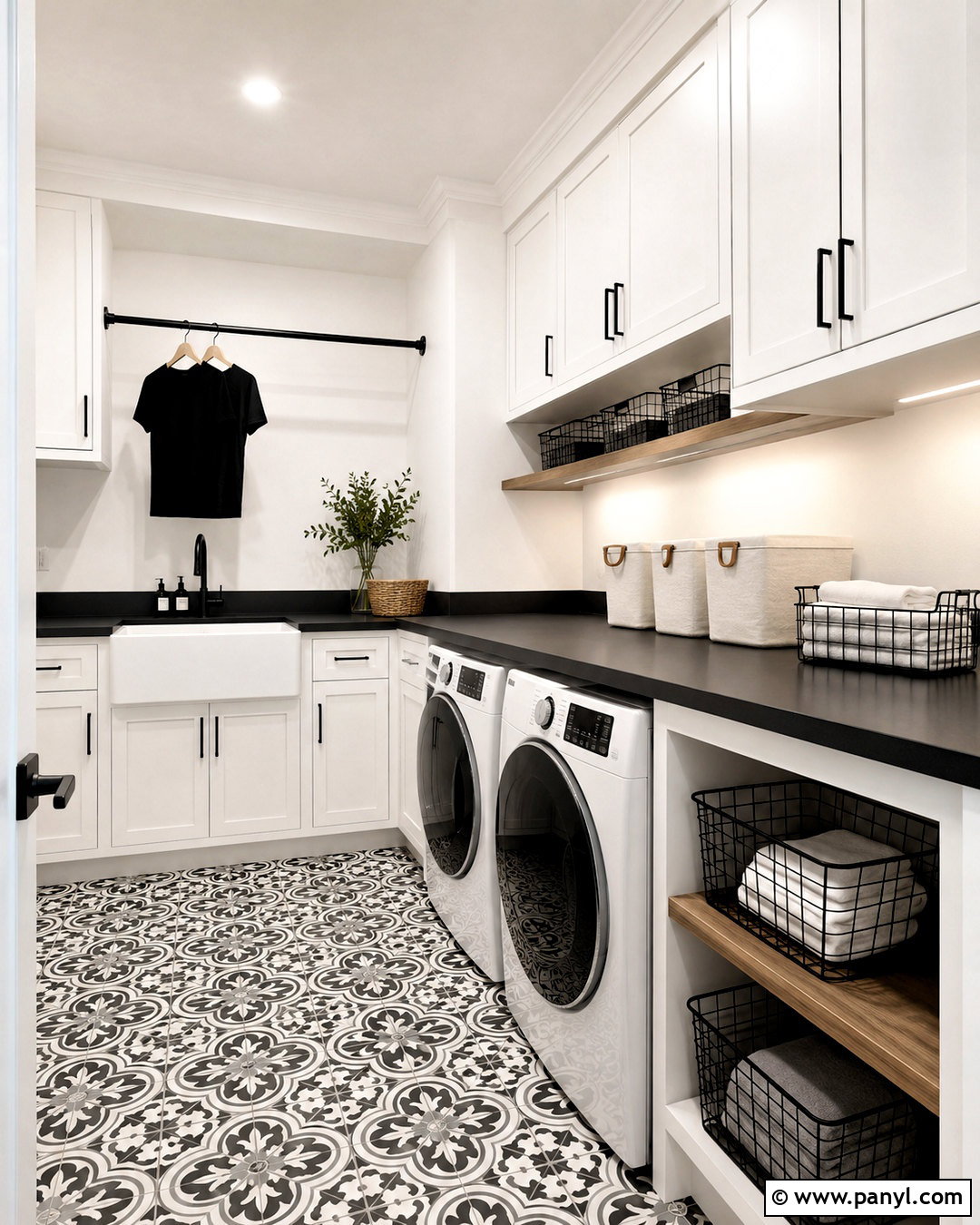 Black And White Laundry Room - 20 black and white interior design ideas
