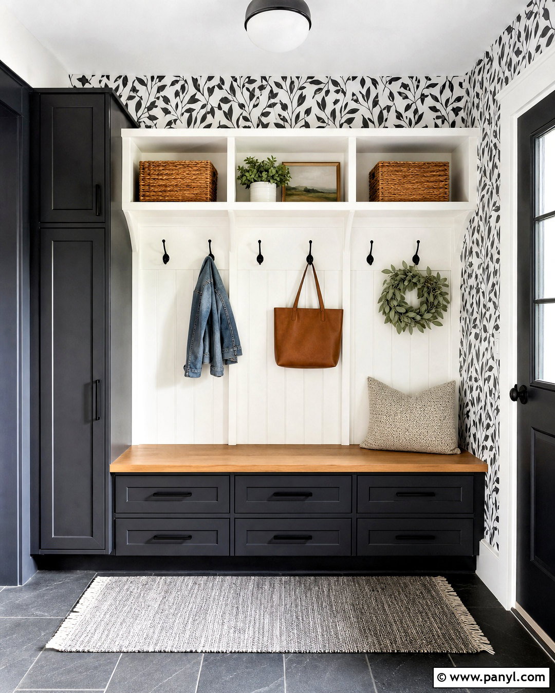 Black And White Leaf Wallpaper Mudroom - 20 wallpaper ideas black and white ideas