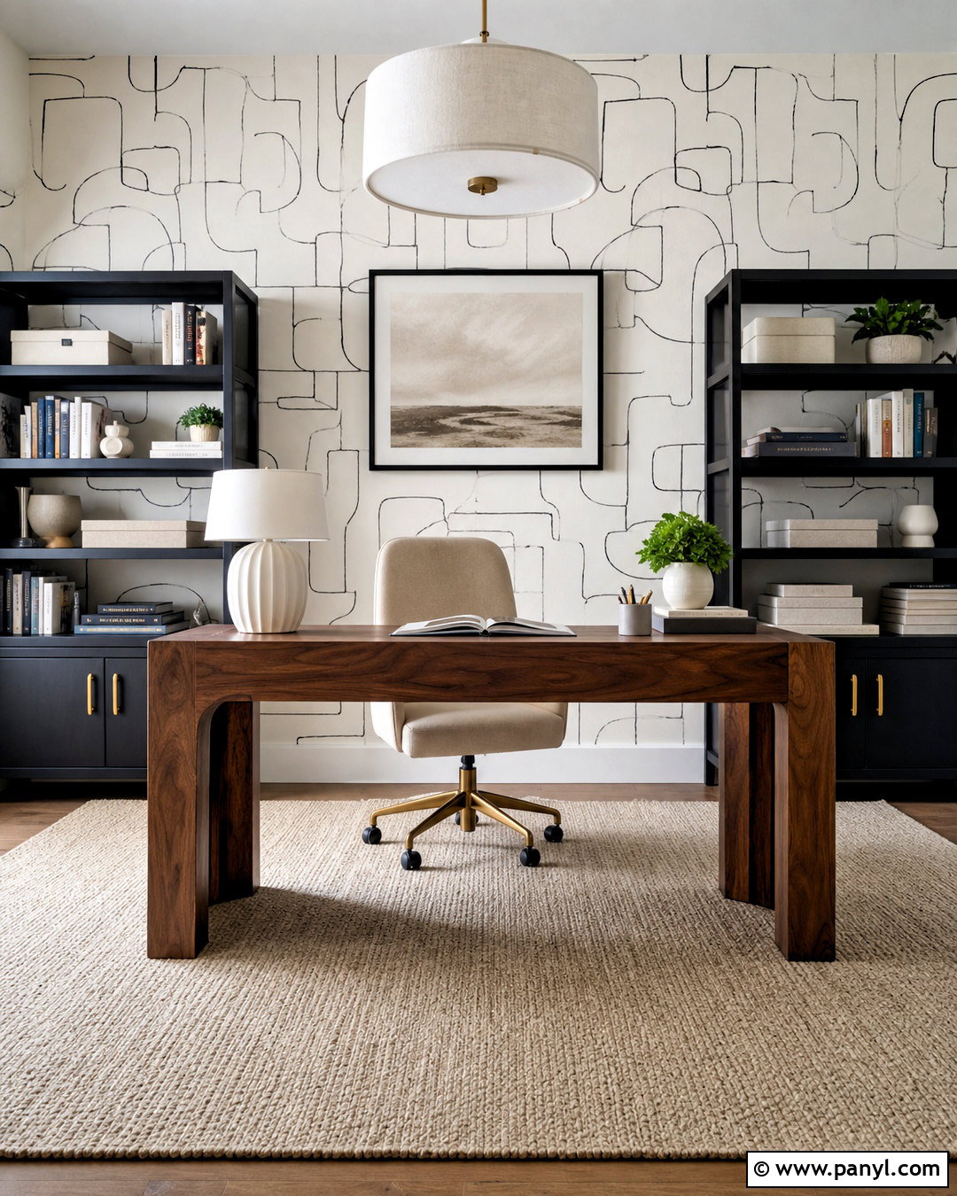 Black And White Line Art Wallpaper Home Office - 20 wallpaper ideas black and white ideas