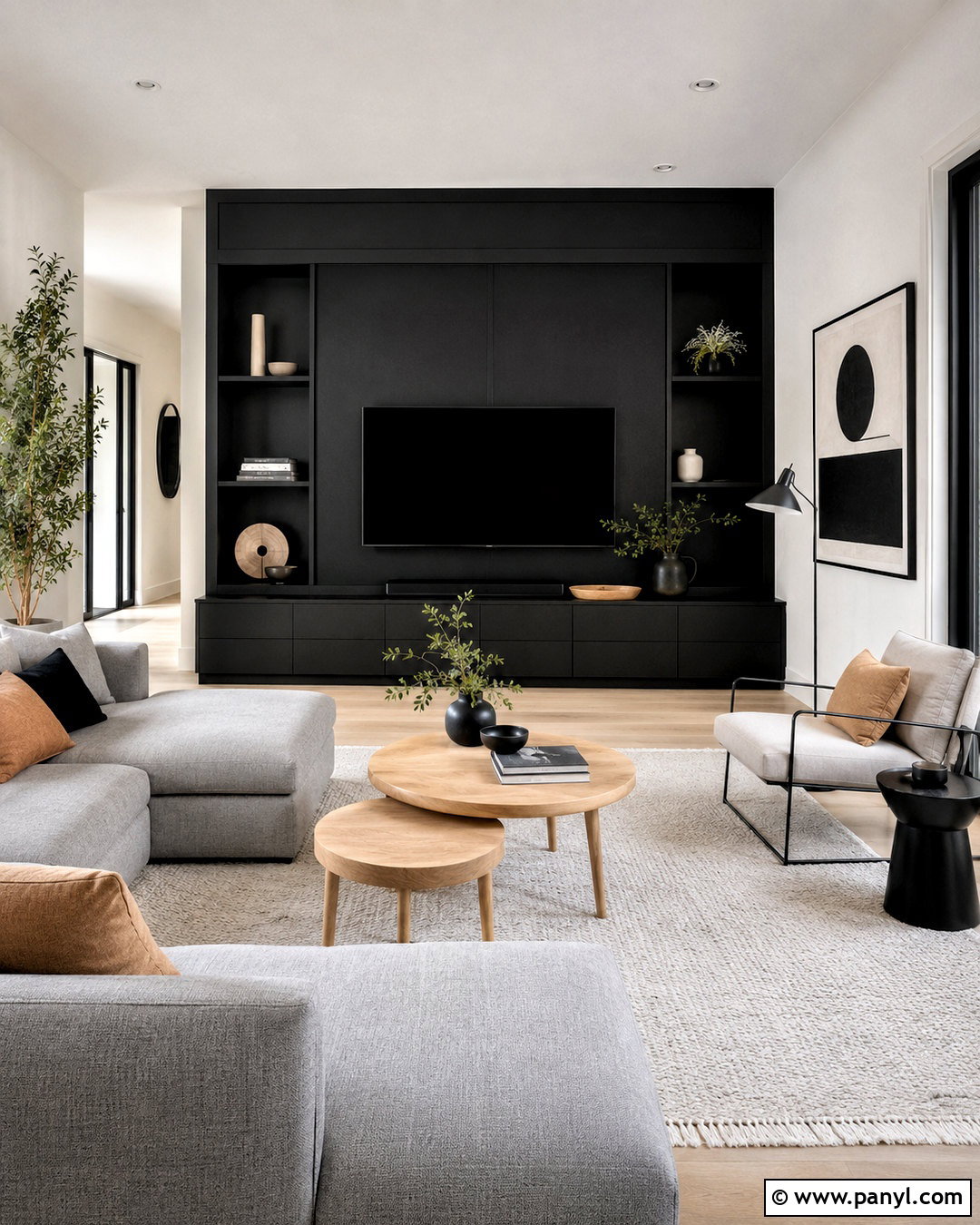 Black And White Living Hall Walls - 20 living hall wall painting ideas
