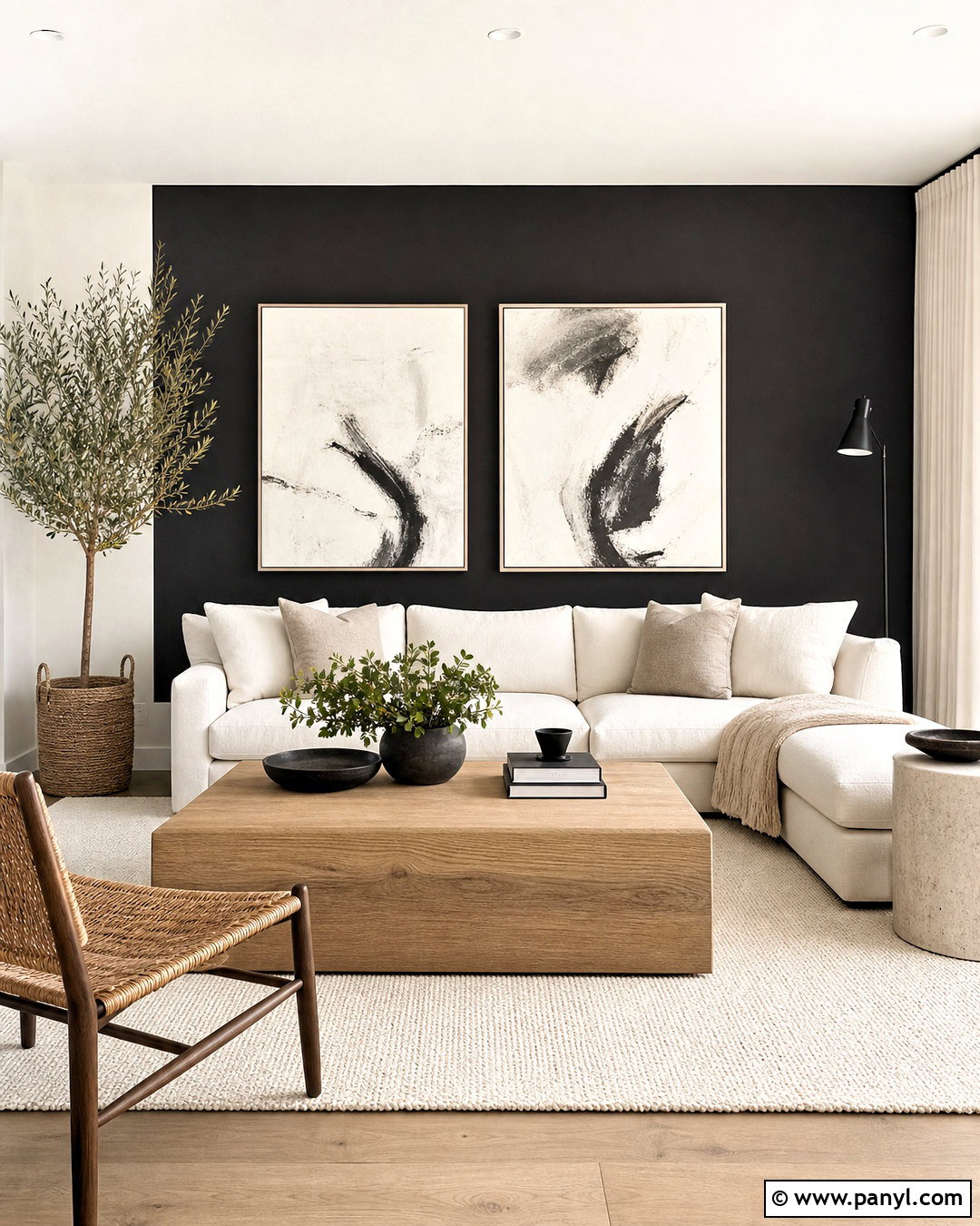 Black And White Living Room Accent Wall - 20 black and white wall design ideas