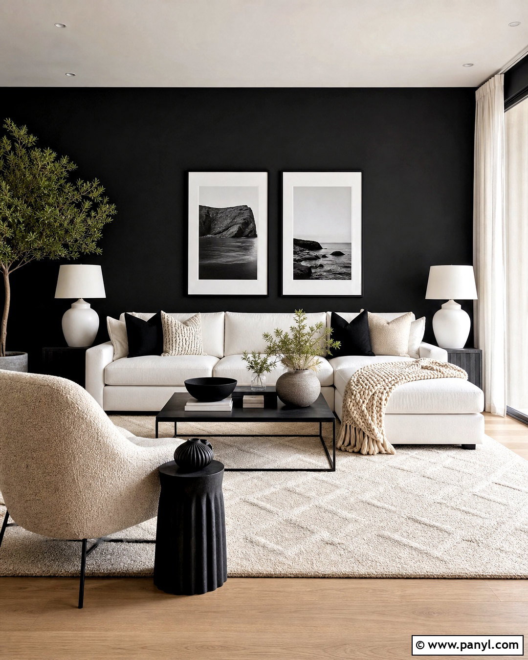 Black And White Living Room Wall - 20 black wall background ideas