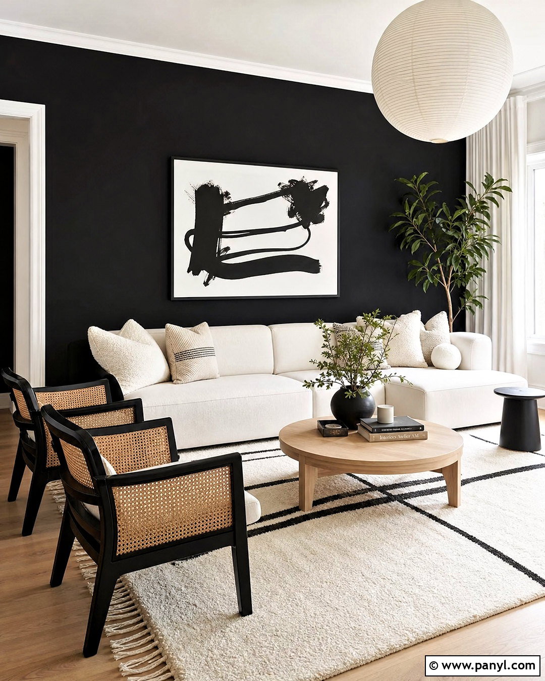 Black And White Living Room Wall - 20 black feature wall living room ideas