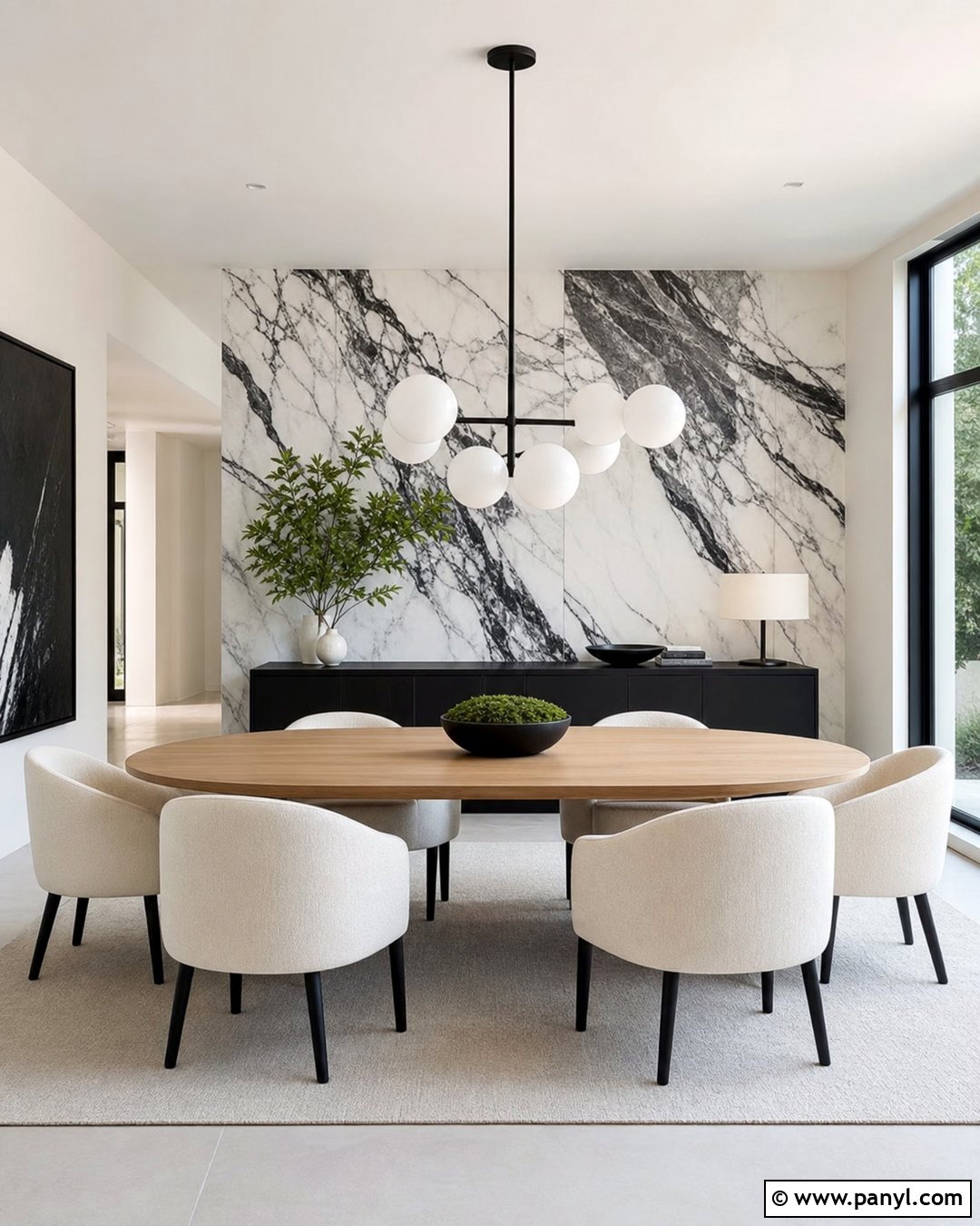 Black And White Marble Accent Wall - 35 Black And White Accent Wall Ideas