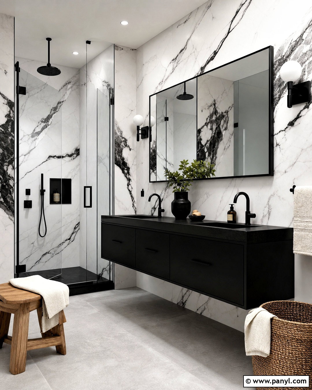 Black And White Marble Bathroom Wall - 20 black and white wall design ideas