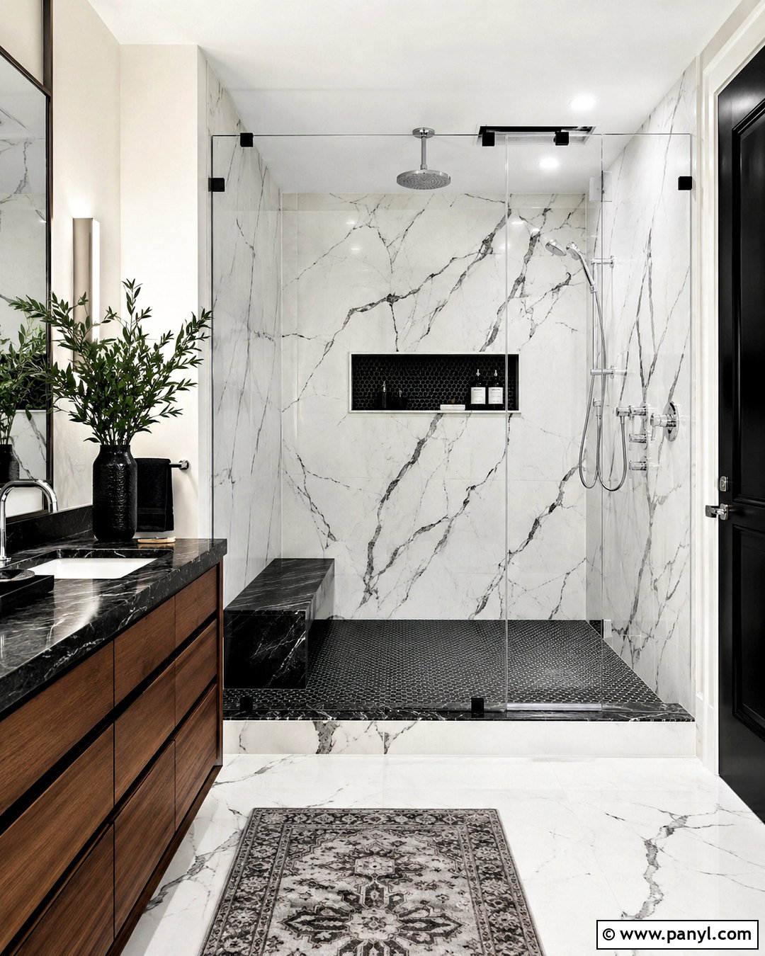 Black And White Marble Shower Tile - 20 black and white shower tile ideas